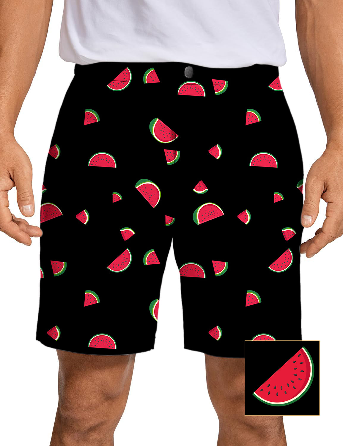 Men's Watermelon Custom The Background Color Golf Shorts