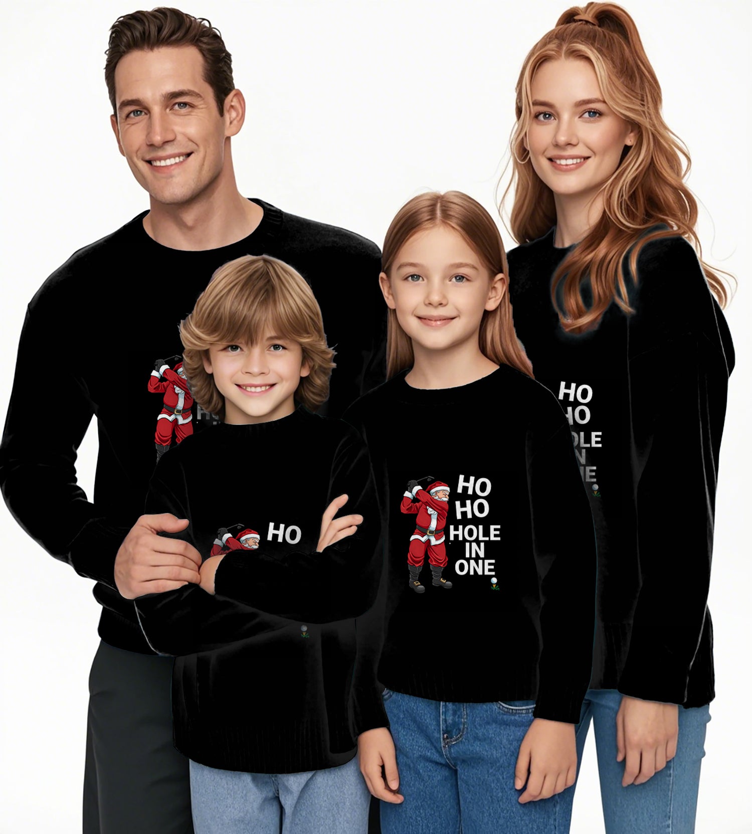Santa Claus Crewneck Pullover Ugly Sweater Men Women boy girl family