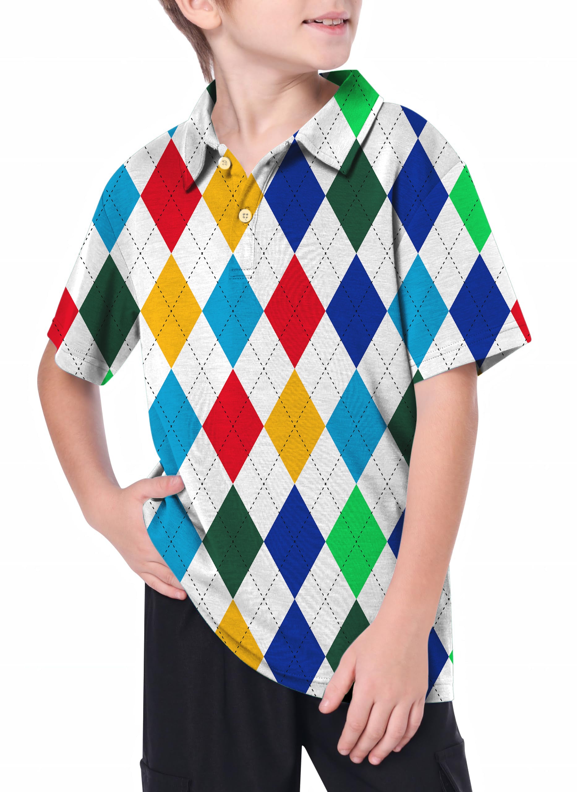 Youth Argyle Colorful Golf Polo
