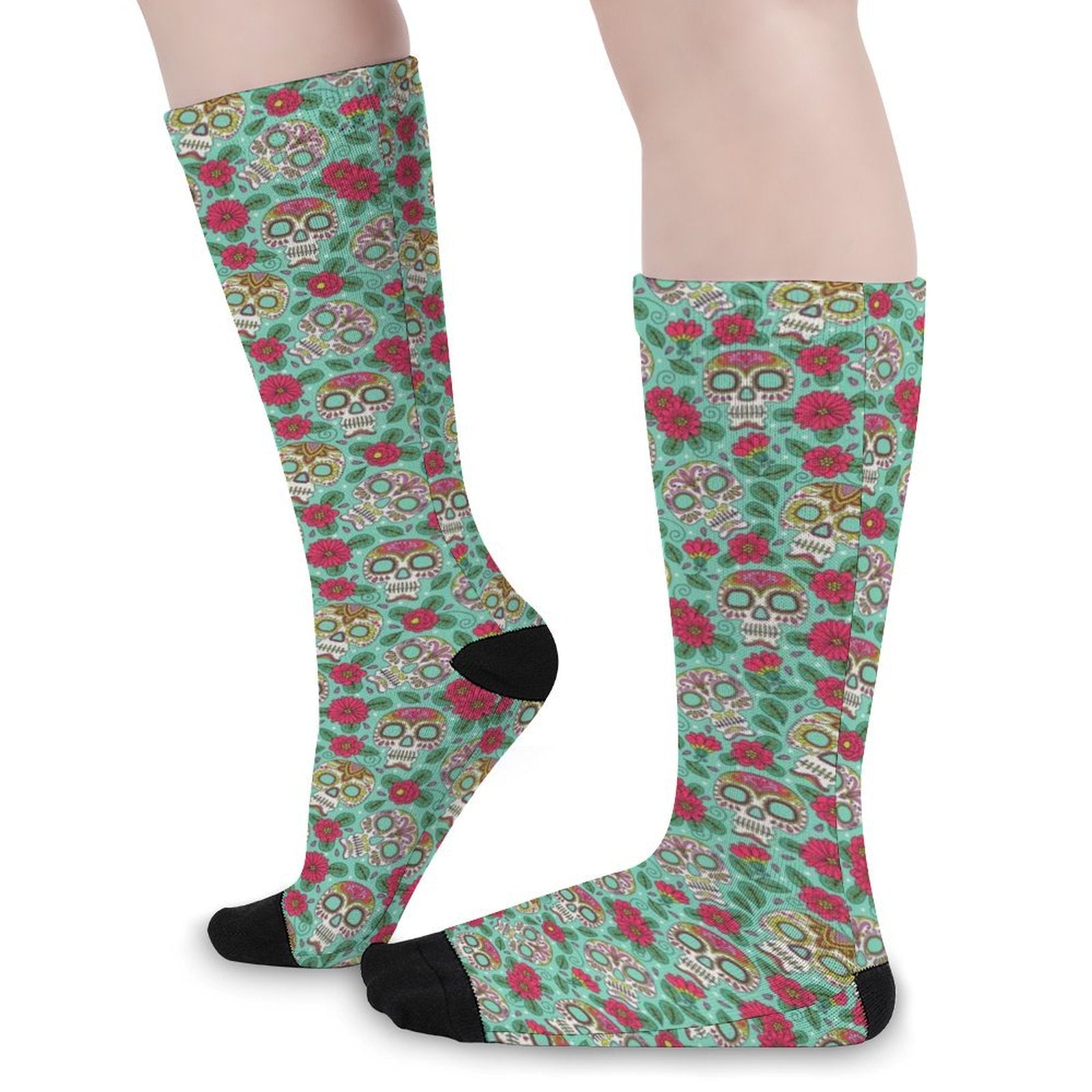 Skull and Rose Prined socks Gifts for Men Women