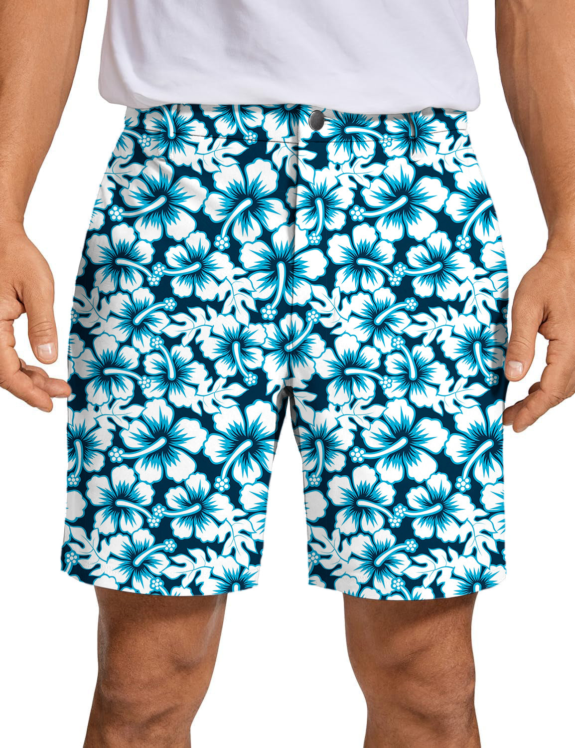 Men's  Hawaiian Hibiscus Golf Shorts