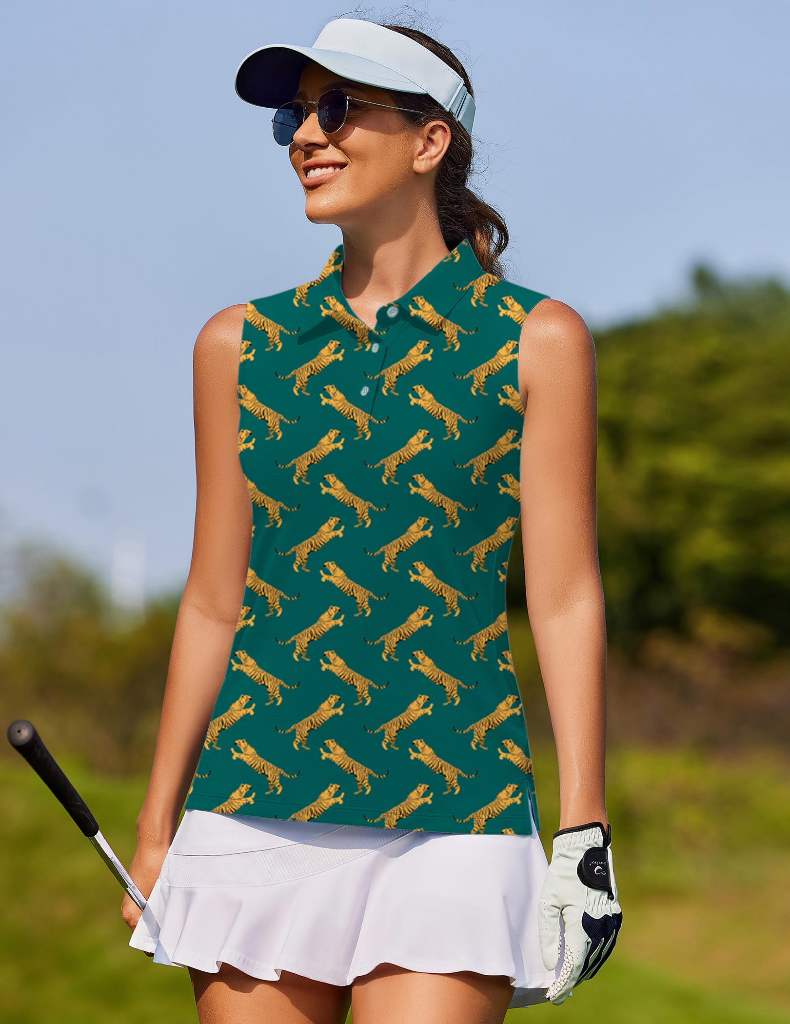 green tiger Women's golf Sleeveless shirt