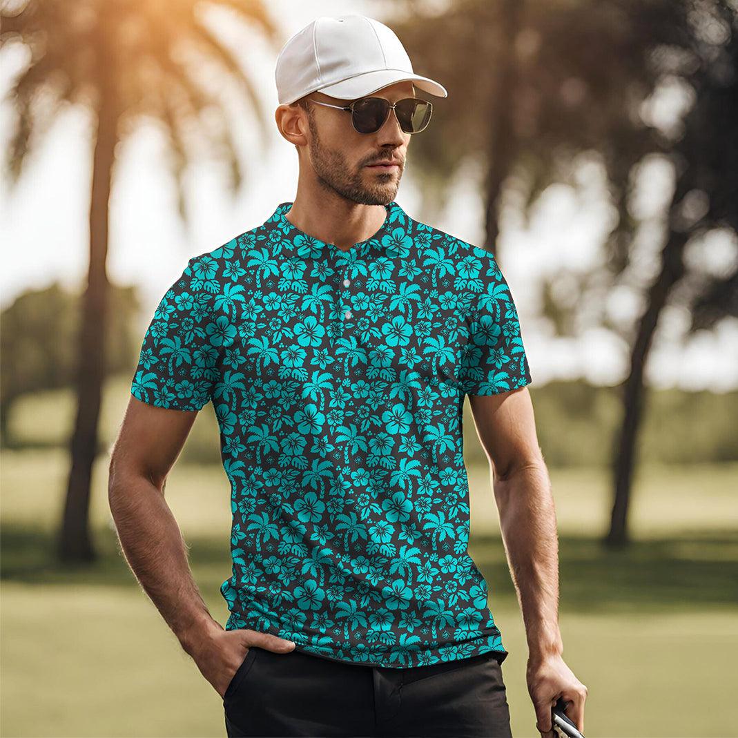 Men's Tropical Hibiscus golf polo