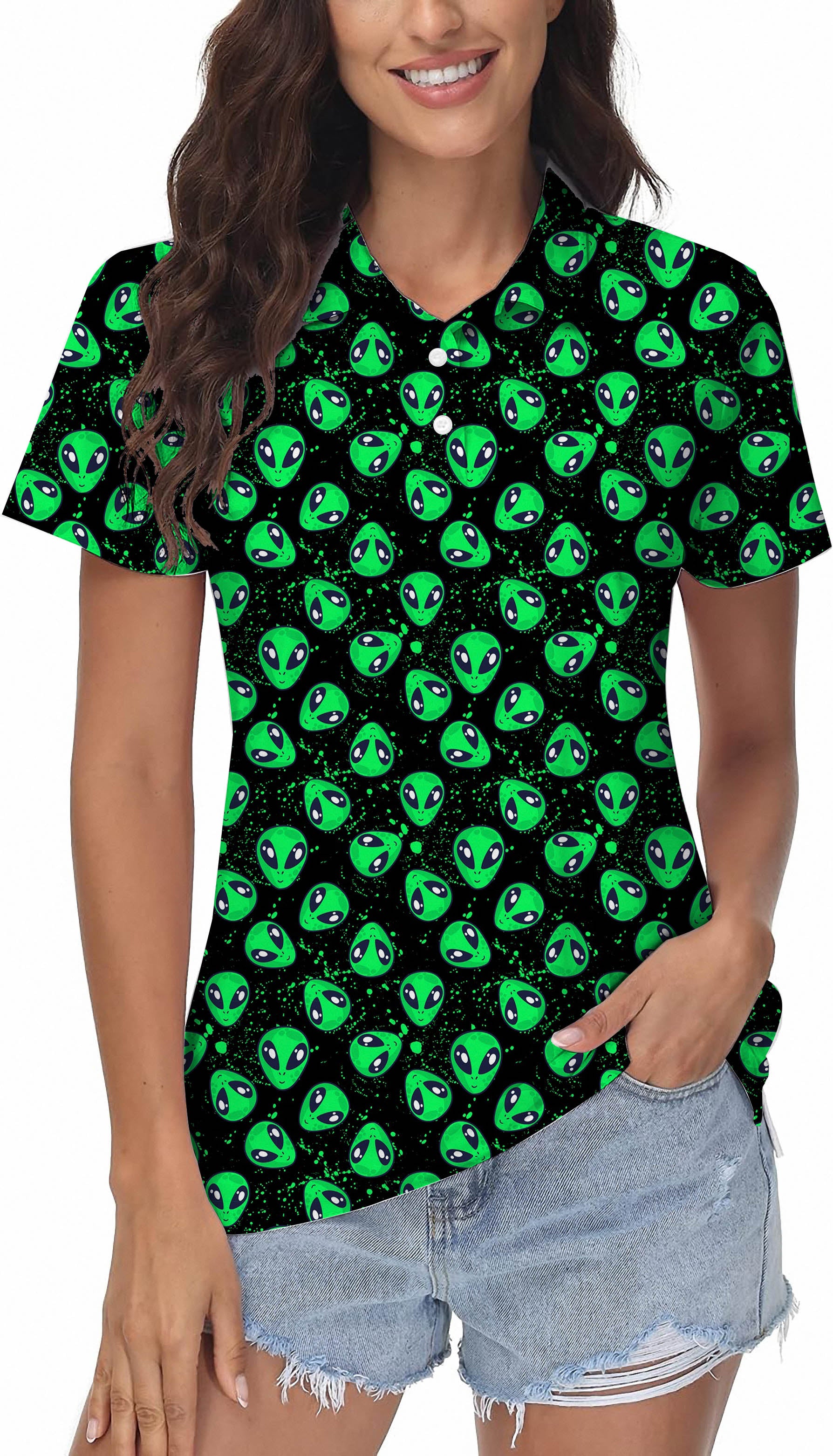 Alien Invasion Women's Golf Polo