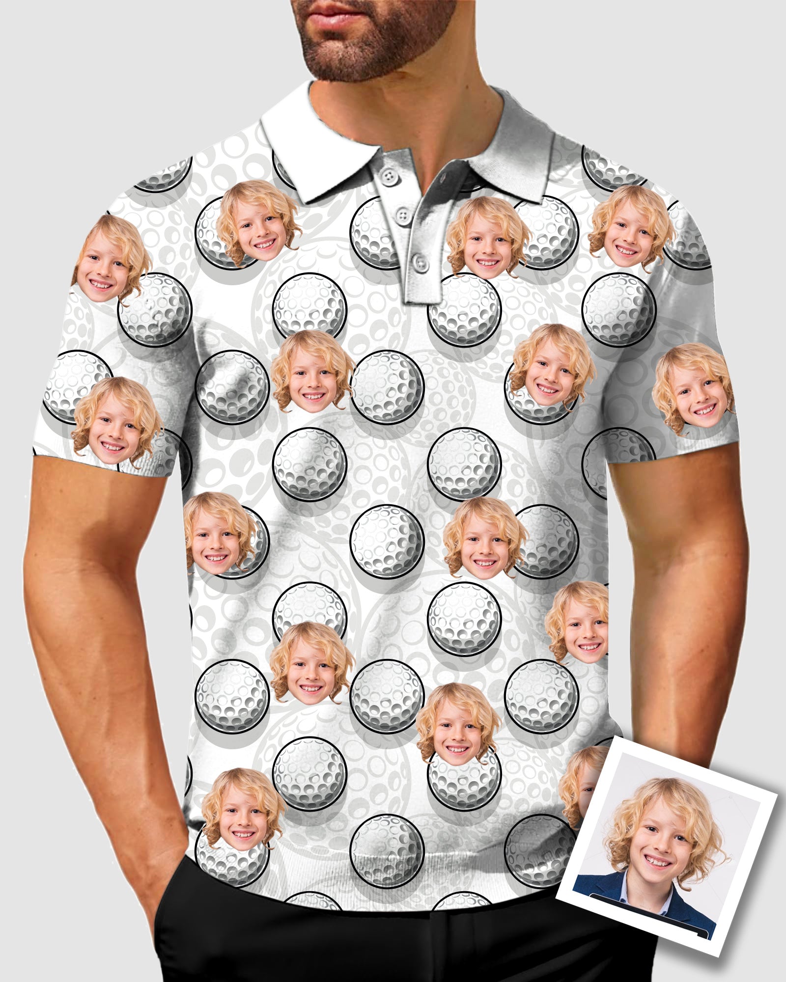 Men's To My Dad Custom Face Men's Golf Polo Father's Day Gift Polo