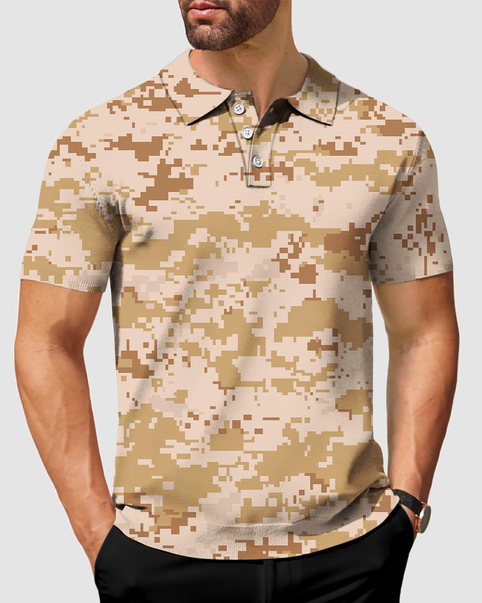 Men's golf polo Desert Camo