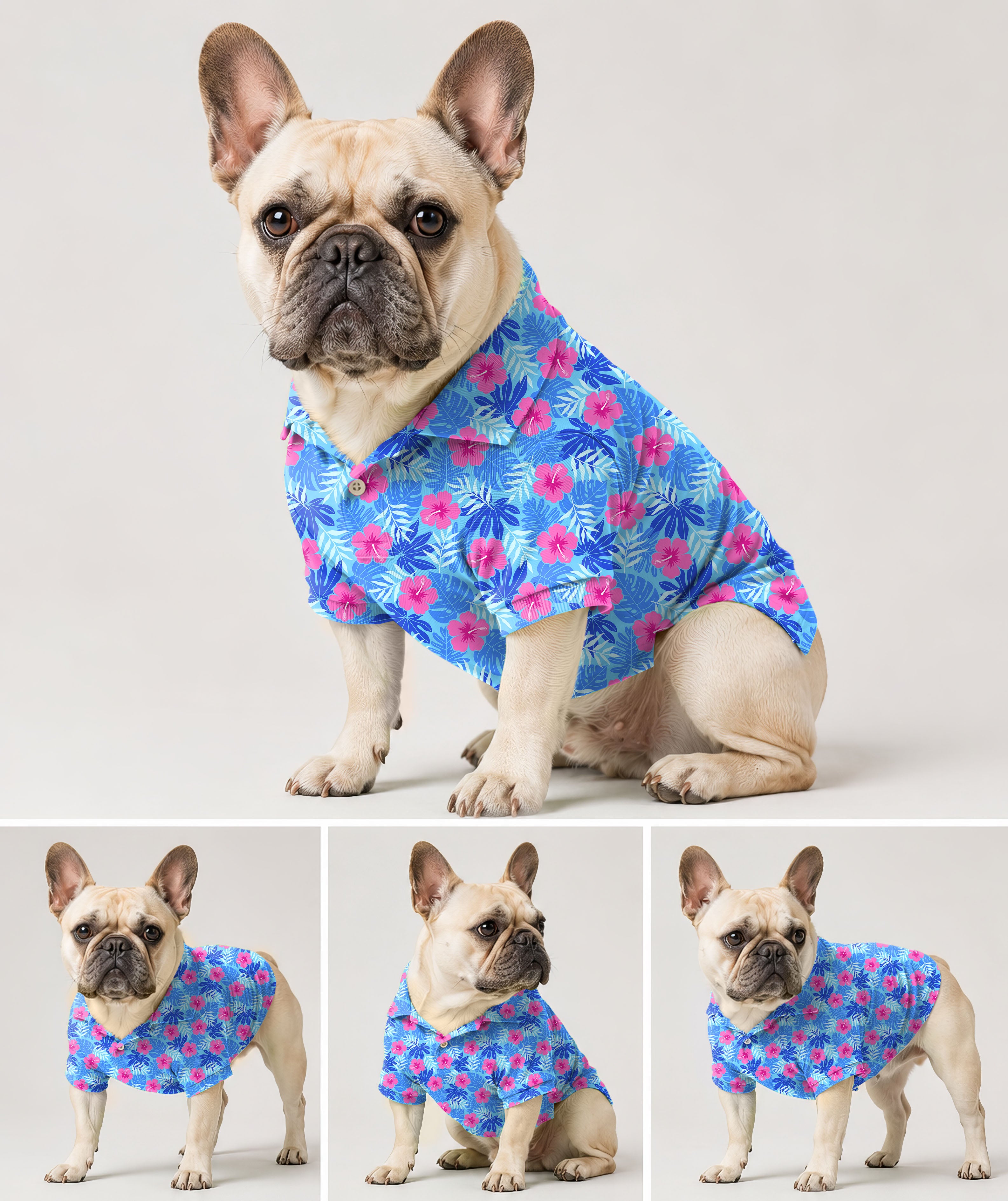 Dog's Vivid Bloom flower Golf Polo