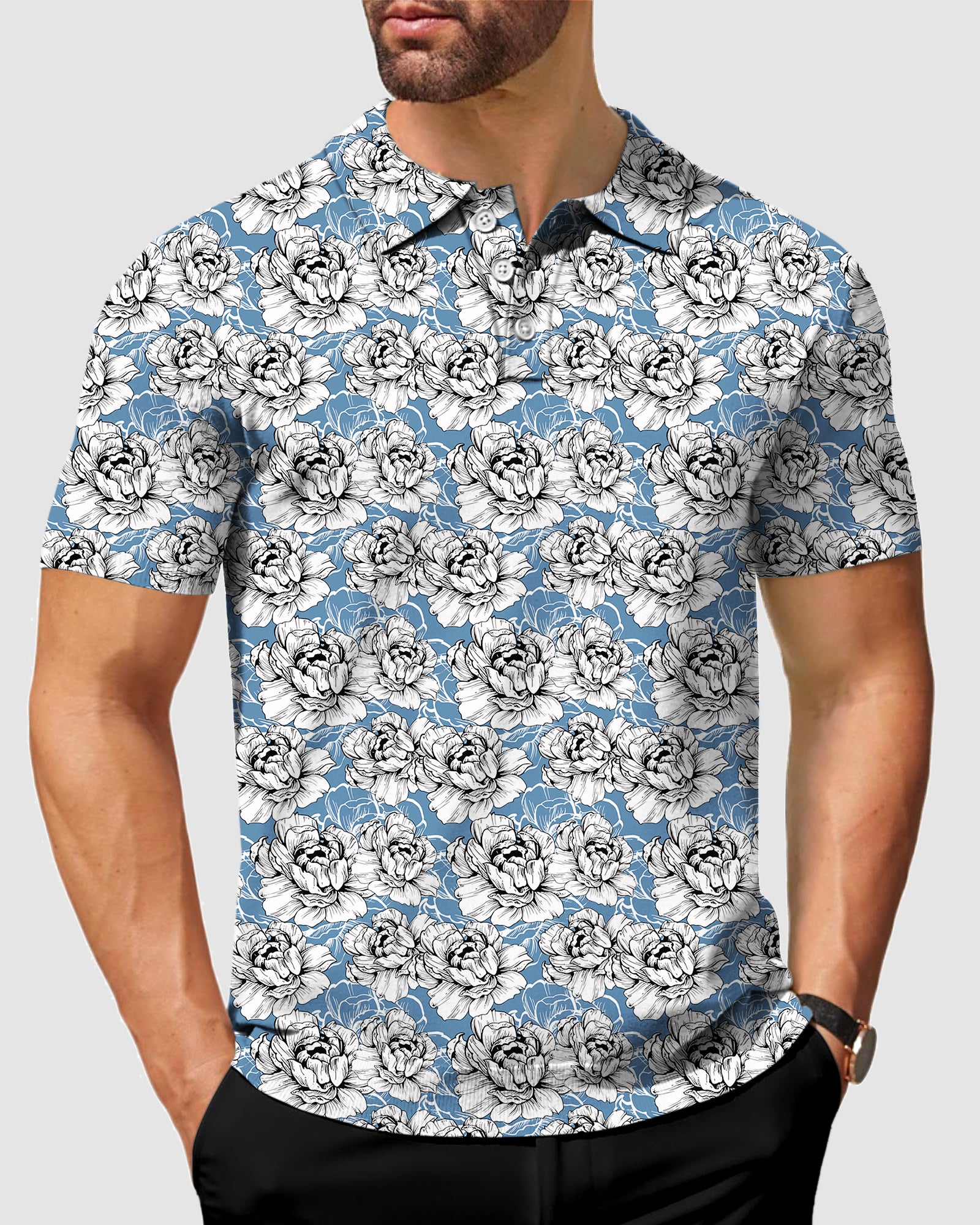 Men's golf flower polo