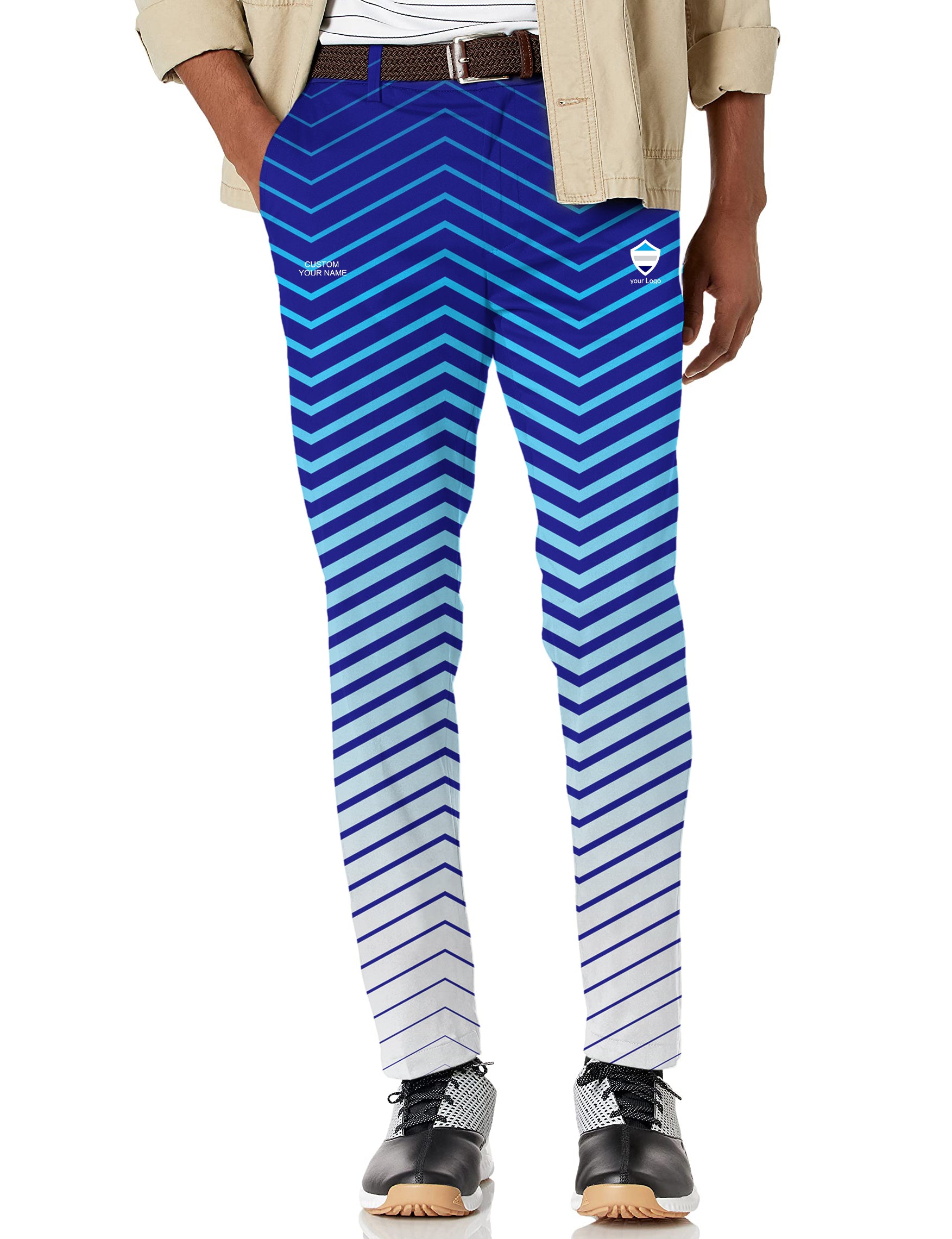 Men's blue white sport Team Stretch Golf Pants