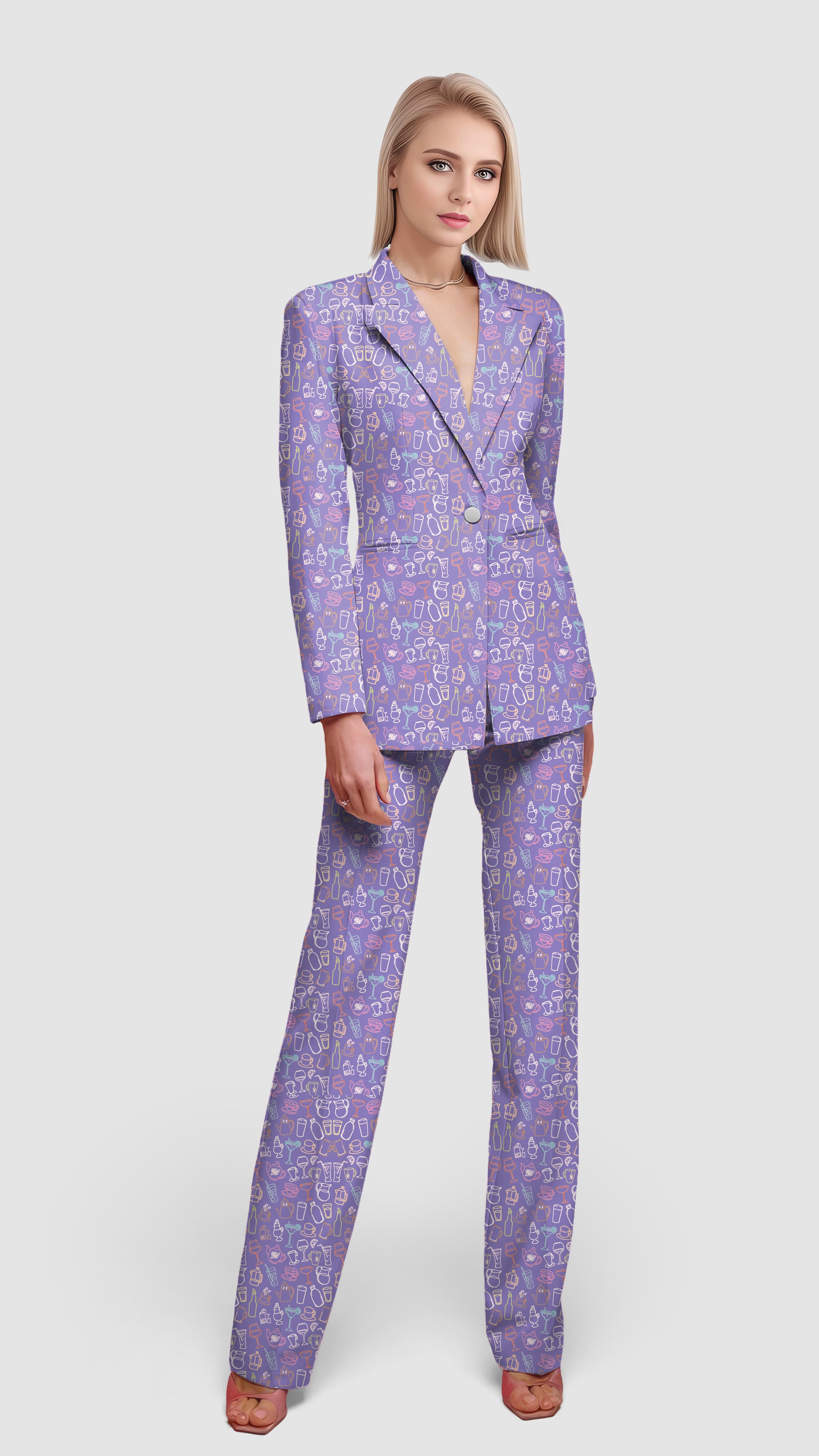 Here for the Drinks-Women's Blazer Casual Work Office Blazer Suit set