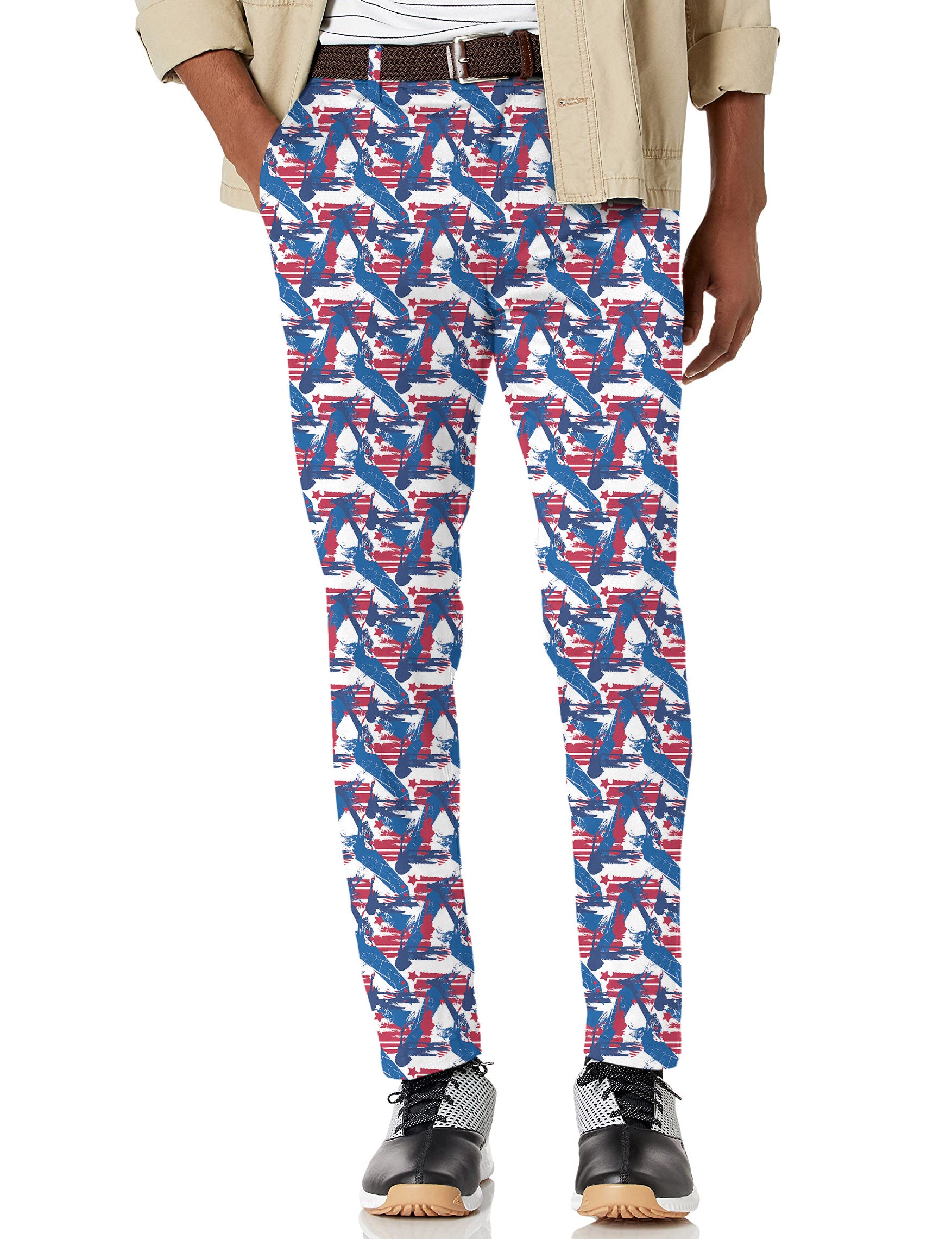 Men's silhouette statue of liberty Stretch Golf pants trousers