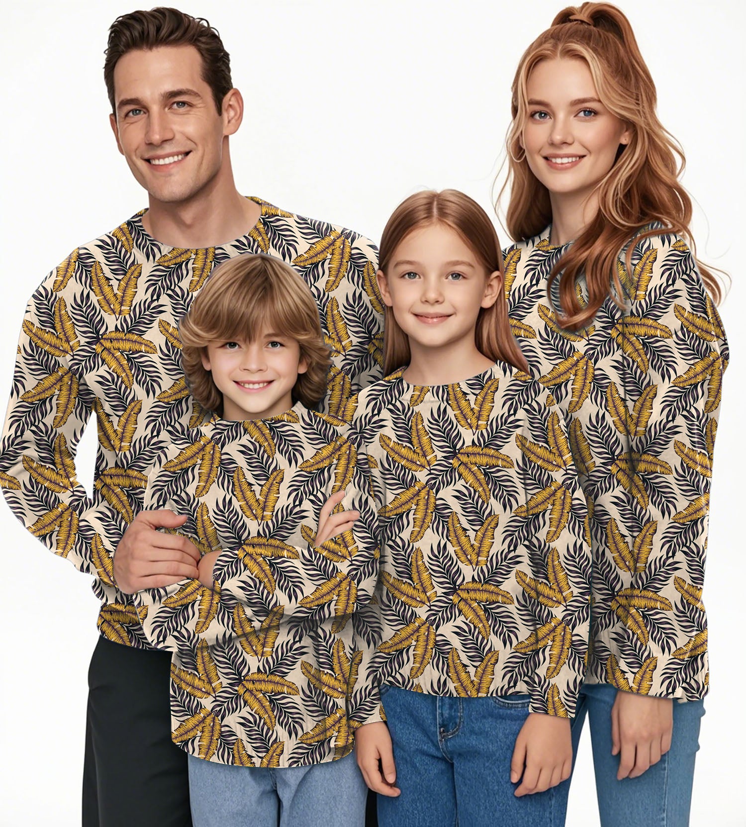 Golden Tropics Crewneck Pullover Ugly Sweater Men Women boy girl family