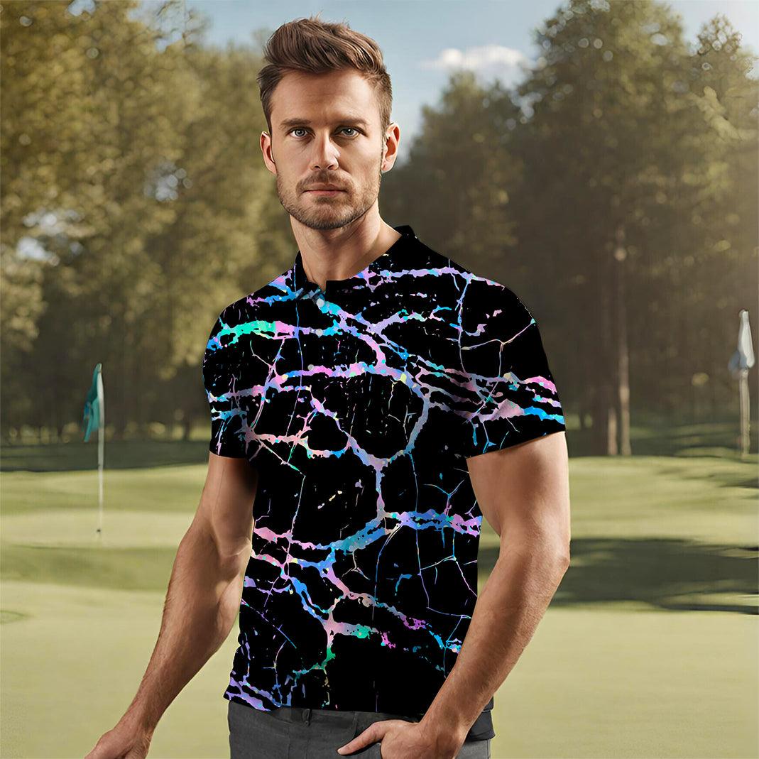 Men's Rainbow Lightning golf polo