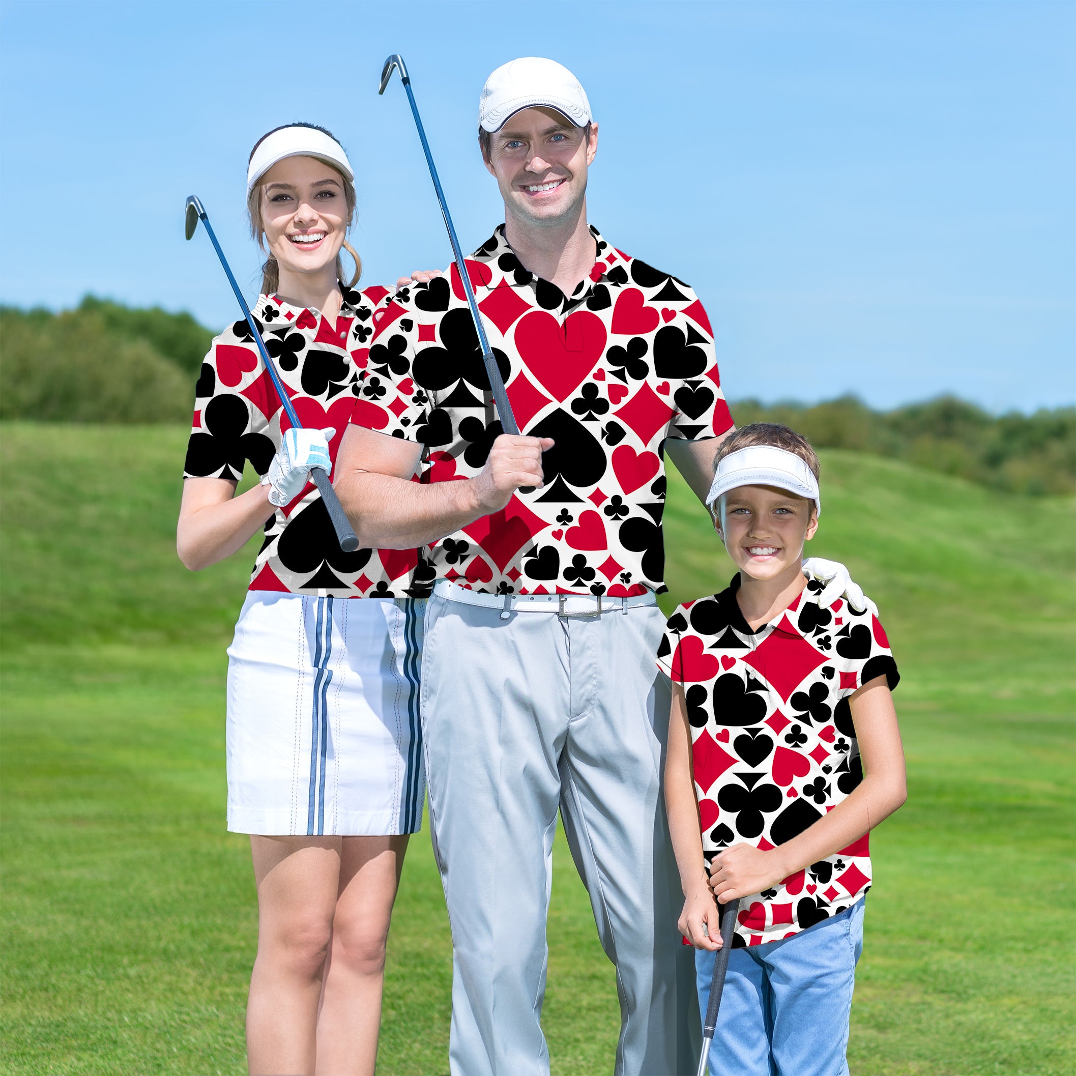 Poker Golf Polo Men Women youth family set