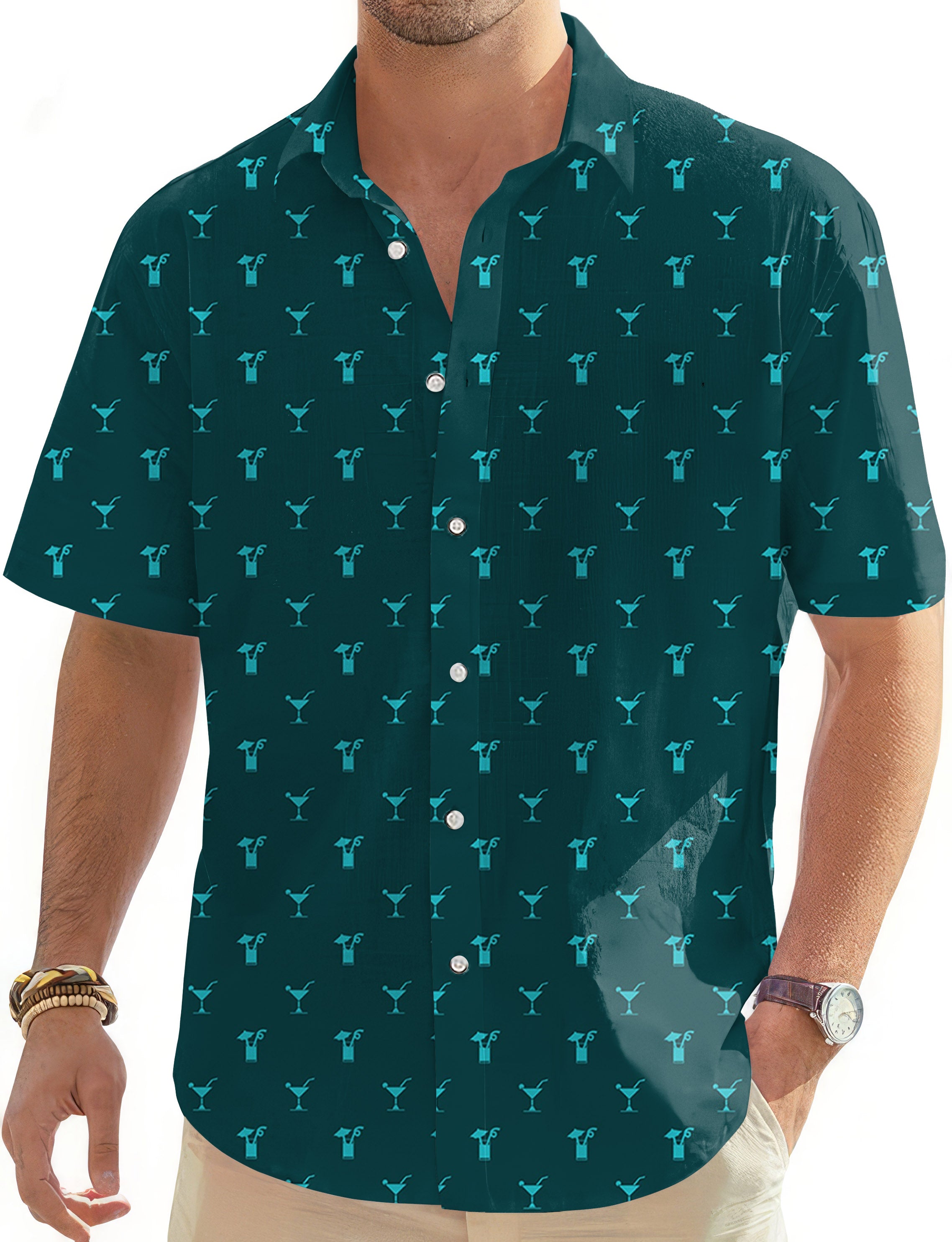 Youth Romantic-Men's Golf Hawaiian Shirts Button Down Shirt