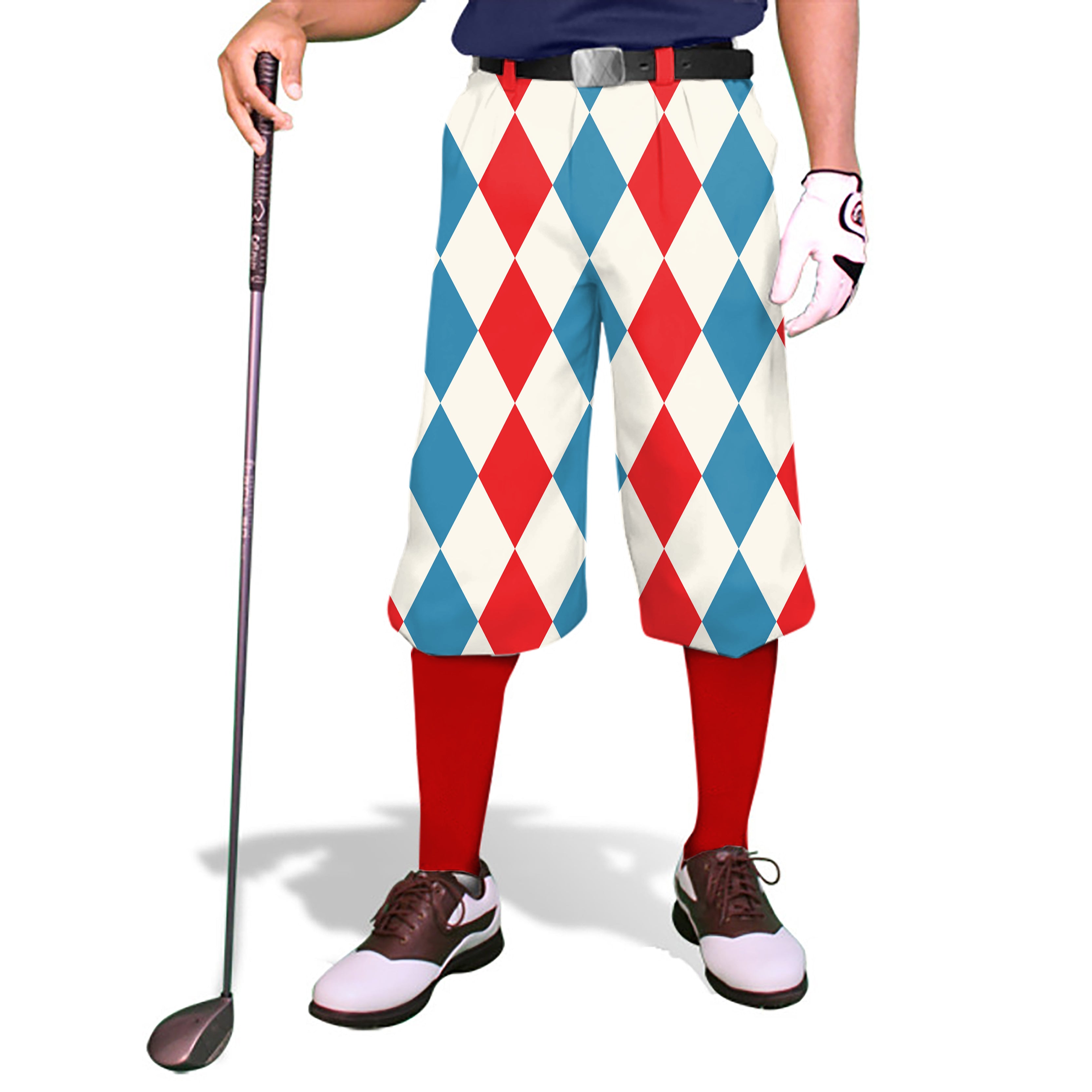 Geometric checkerboard Argyle-Men's Golf Knickers Pants