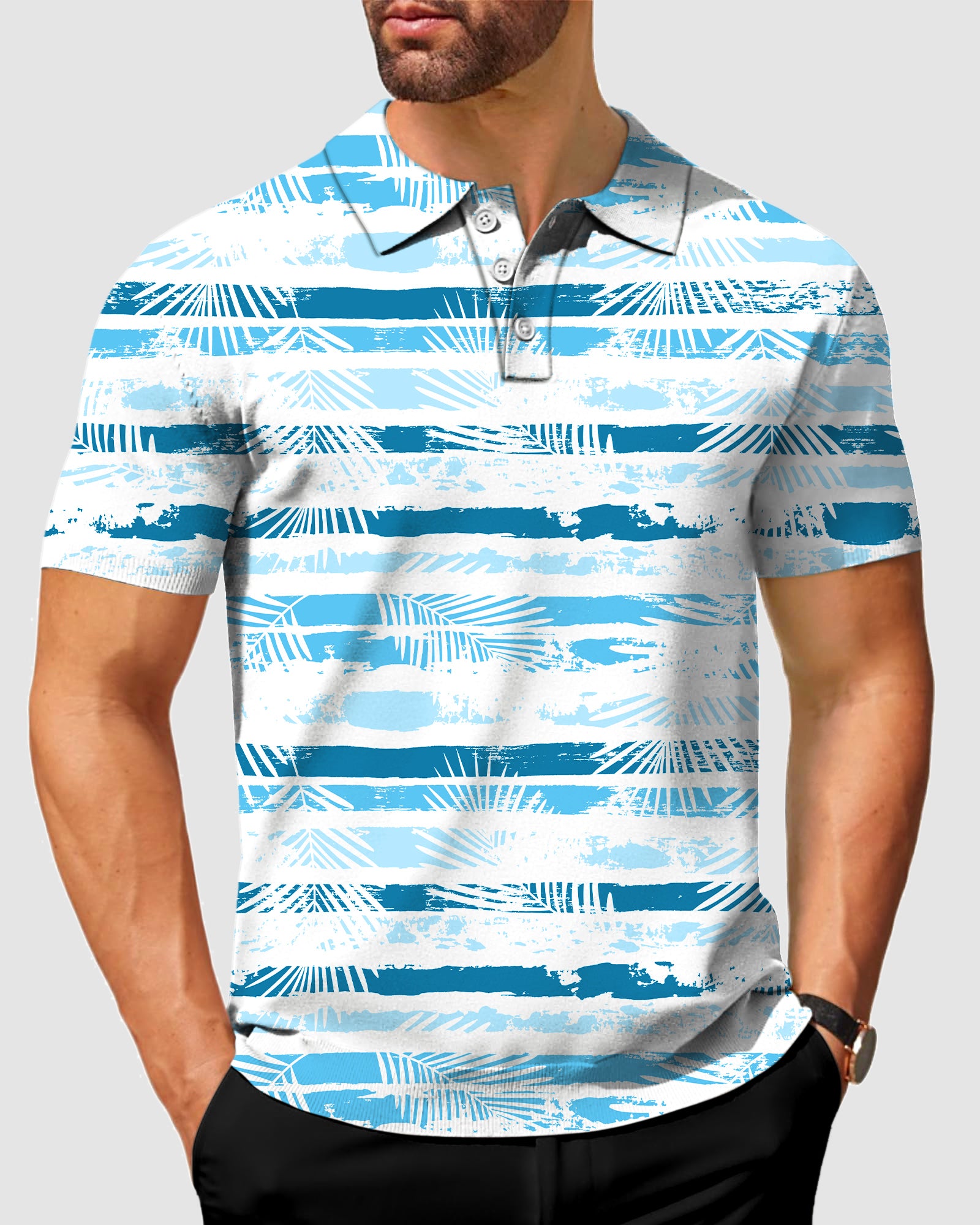 Men's Tropical Blues Golf Polo