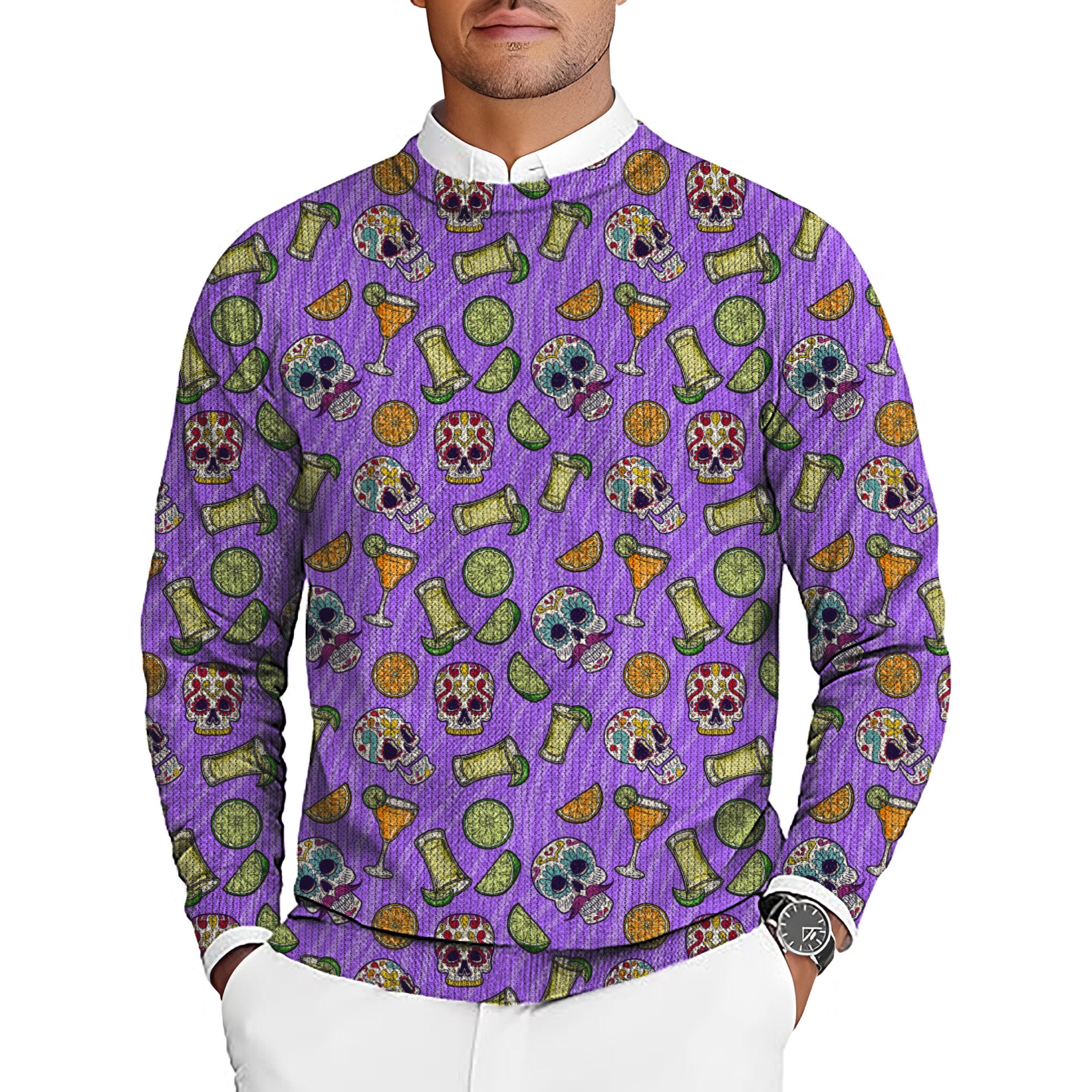 Summer Tequila Men's Golf Crewneck Pullover Sweaters Ugly Sweater