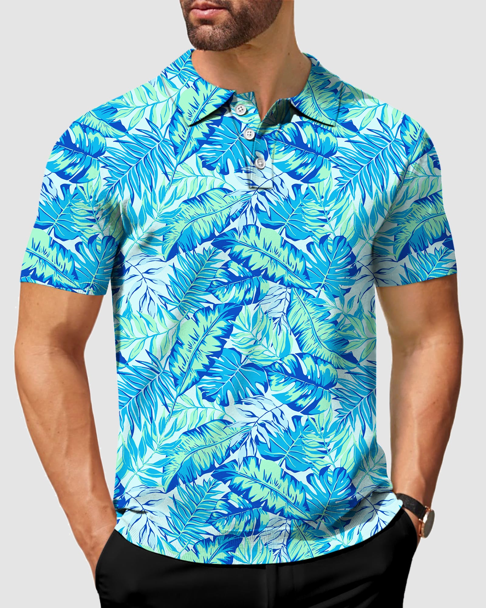 Men's Palm leaves golf polo