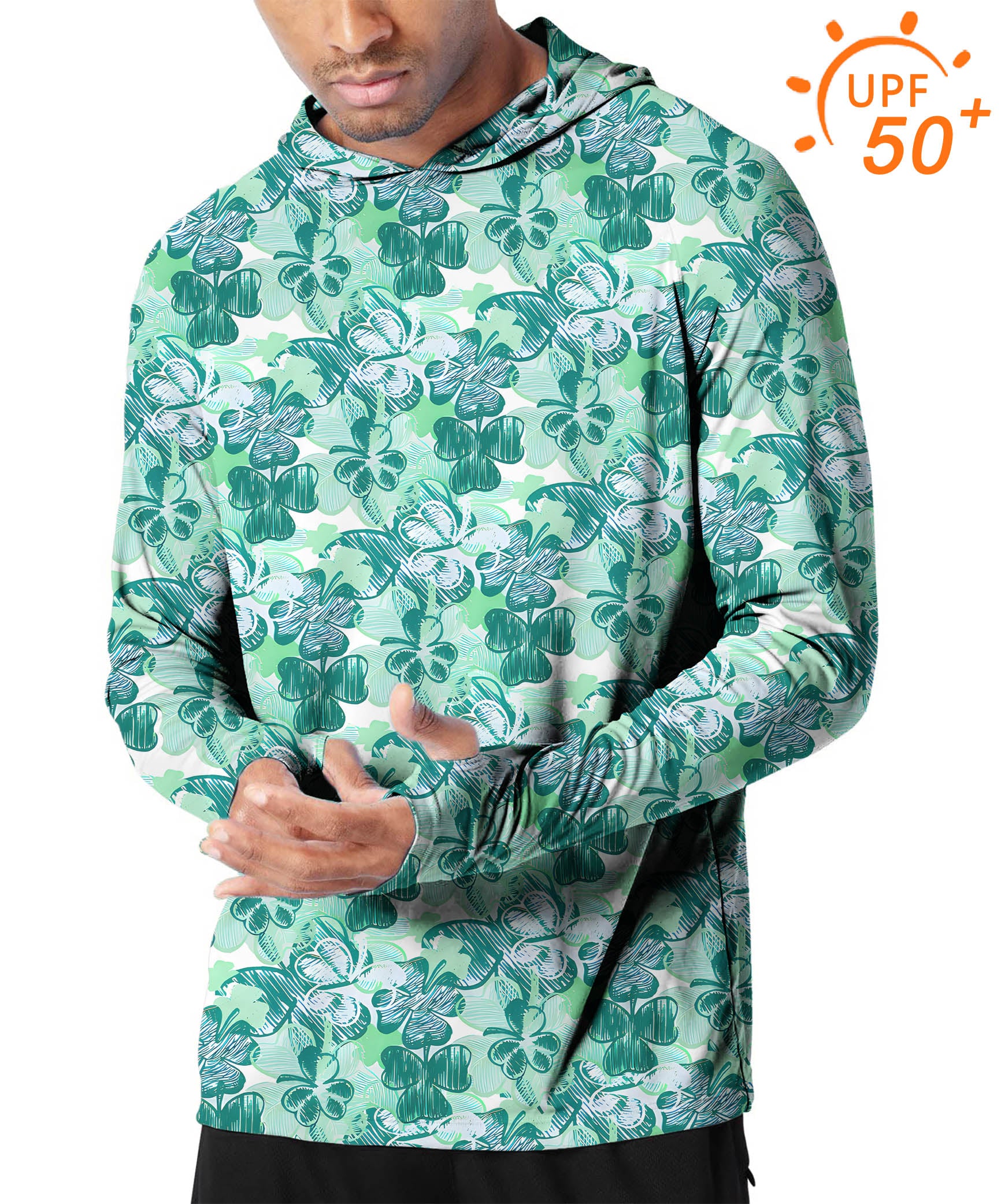 Men's Outdoor Four leaf clover Golf Sun Protection Slim Fit hoodies