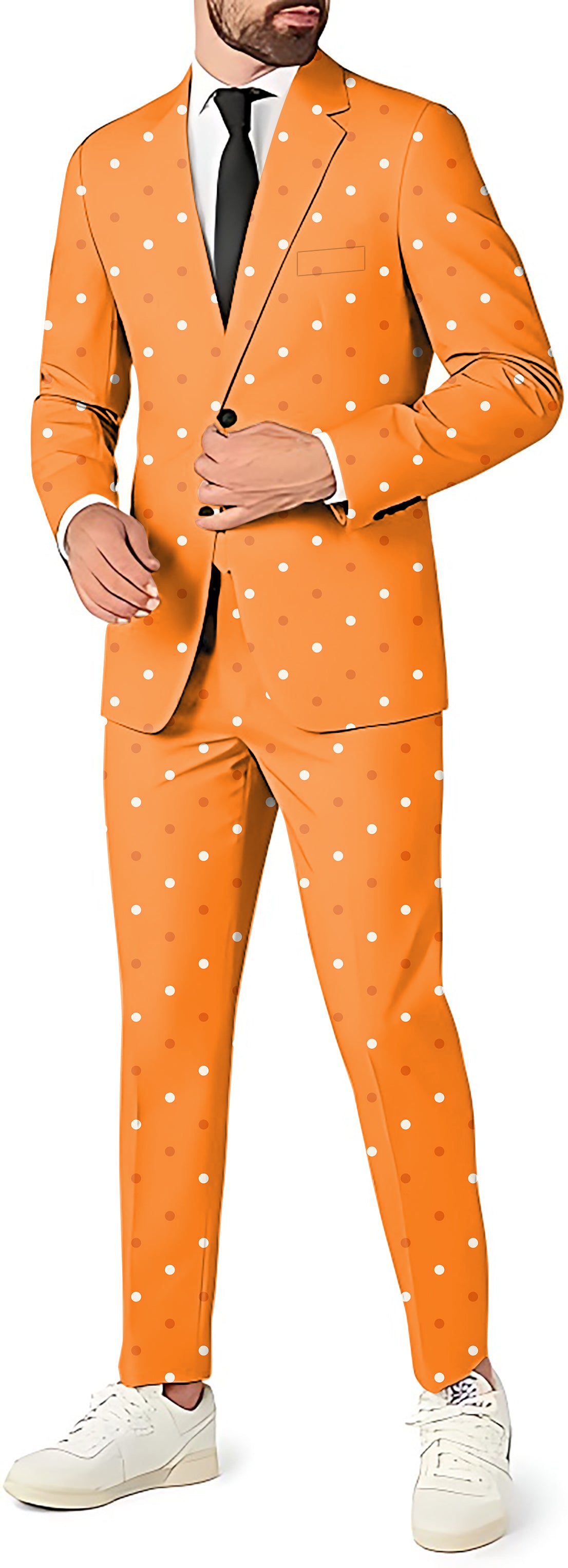 Halloween yellow and white polka dots Men's Party Costumes-Theme Party 2 or 3pcs Suit set-Blazer Pants & Vest