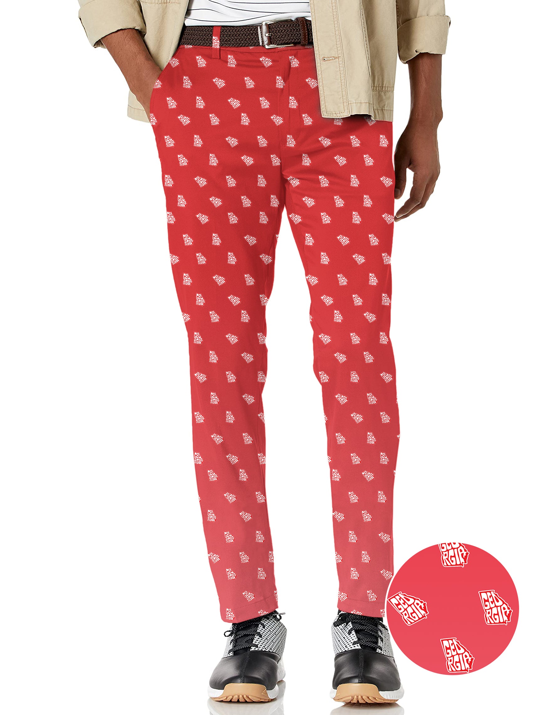 Men's Red Georgia Stretch Golf Pants
