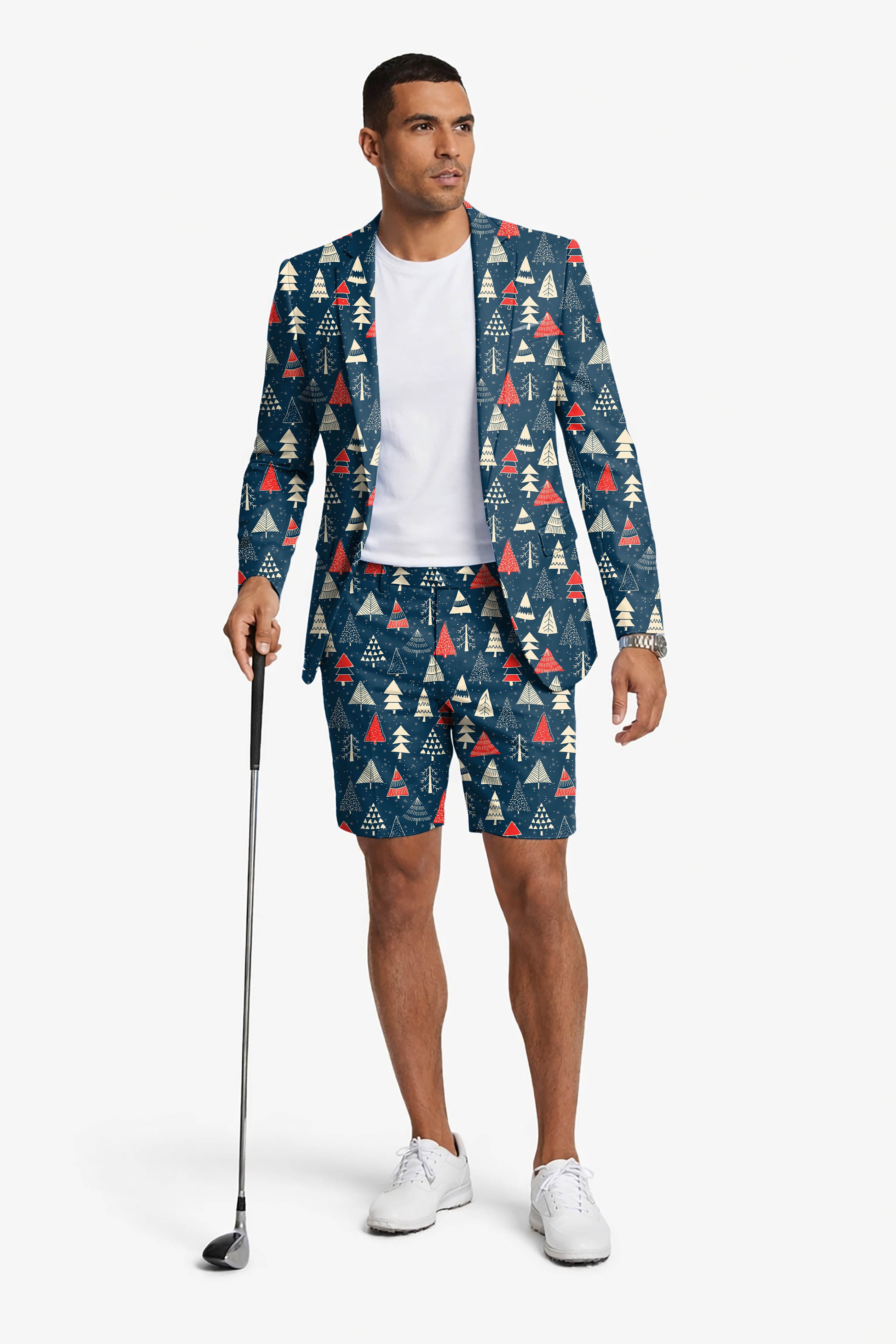 Christmas Tree Men's Party Costumes-Theme Party 2pcs Suit set-Blazer Shorts