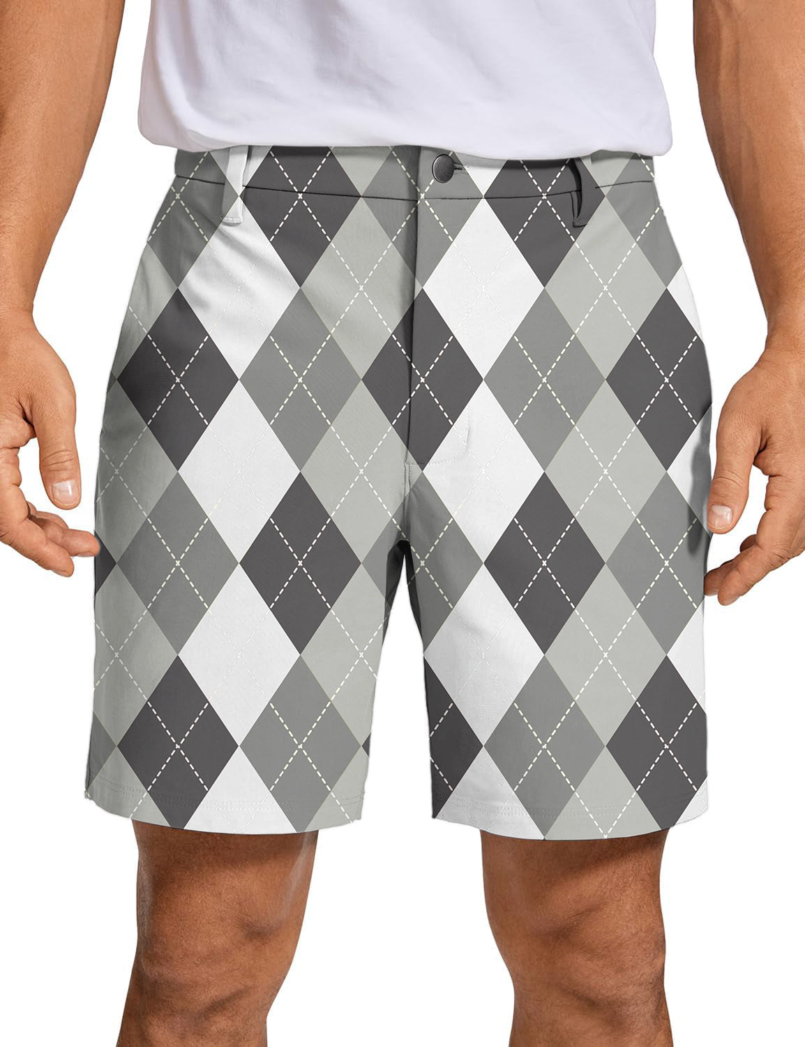 Men's grey Argyle Golf Shorts