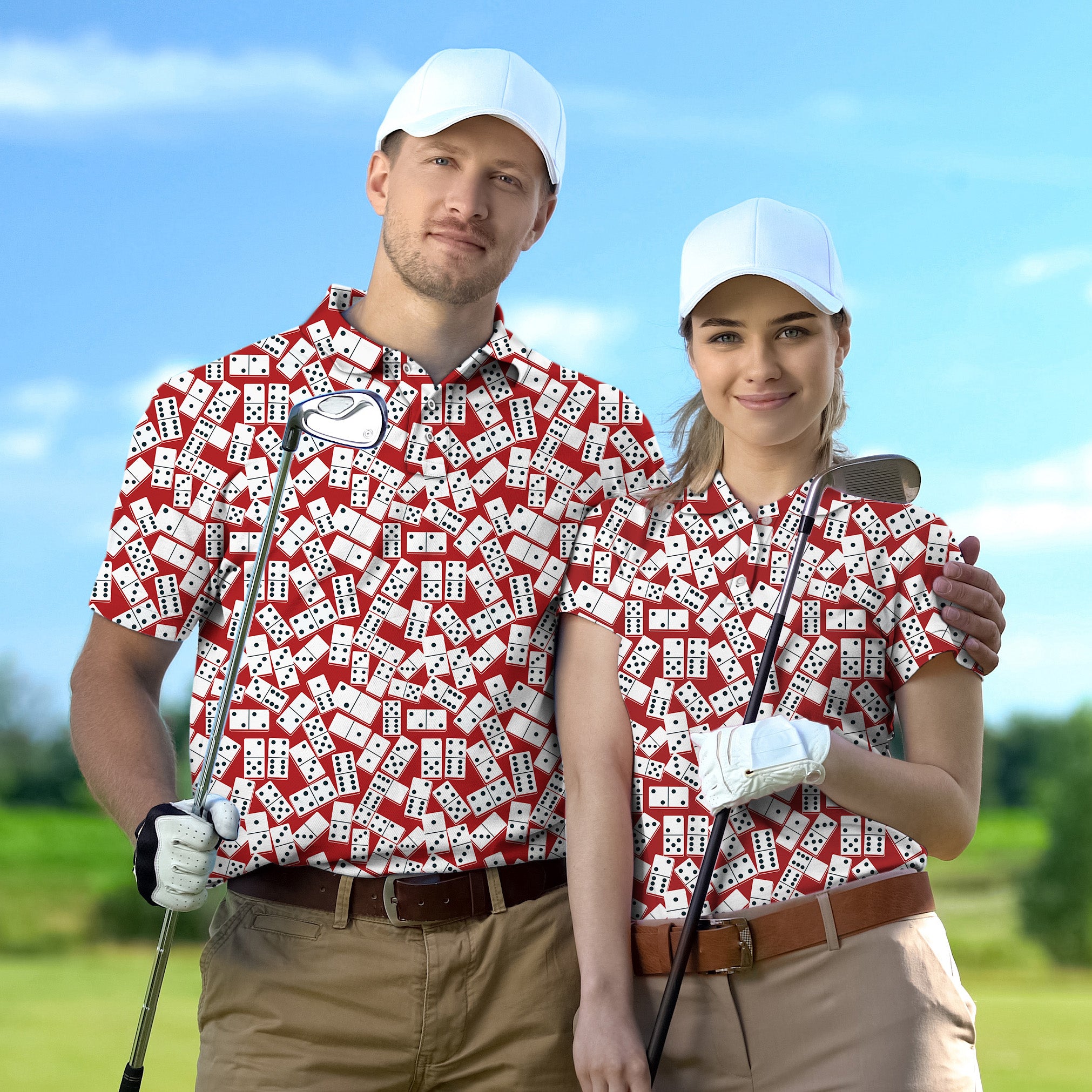 Golf Polo Couple Family set DOMINOS GAMB tournament