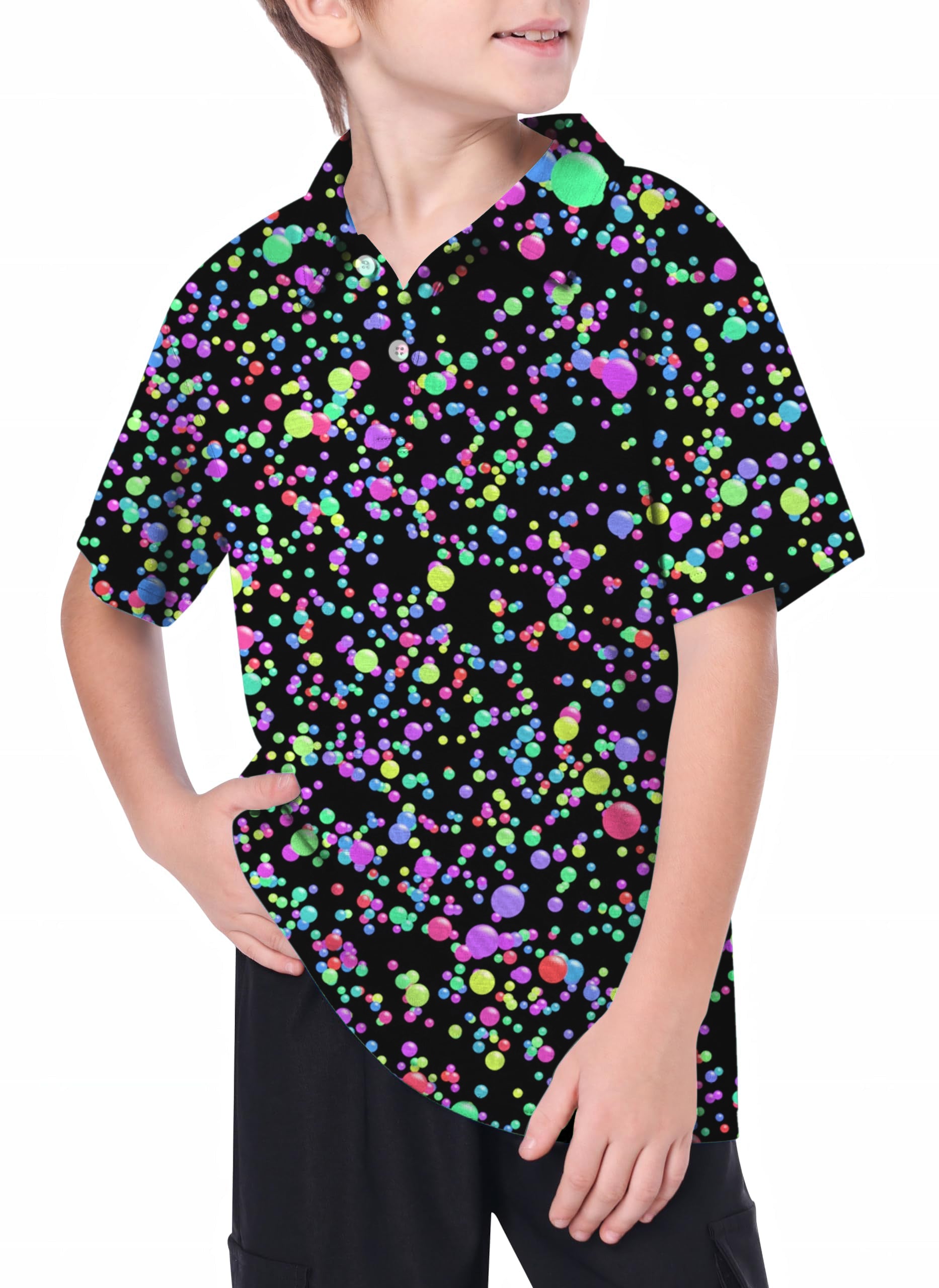 Youth Color dots Golf Polo