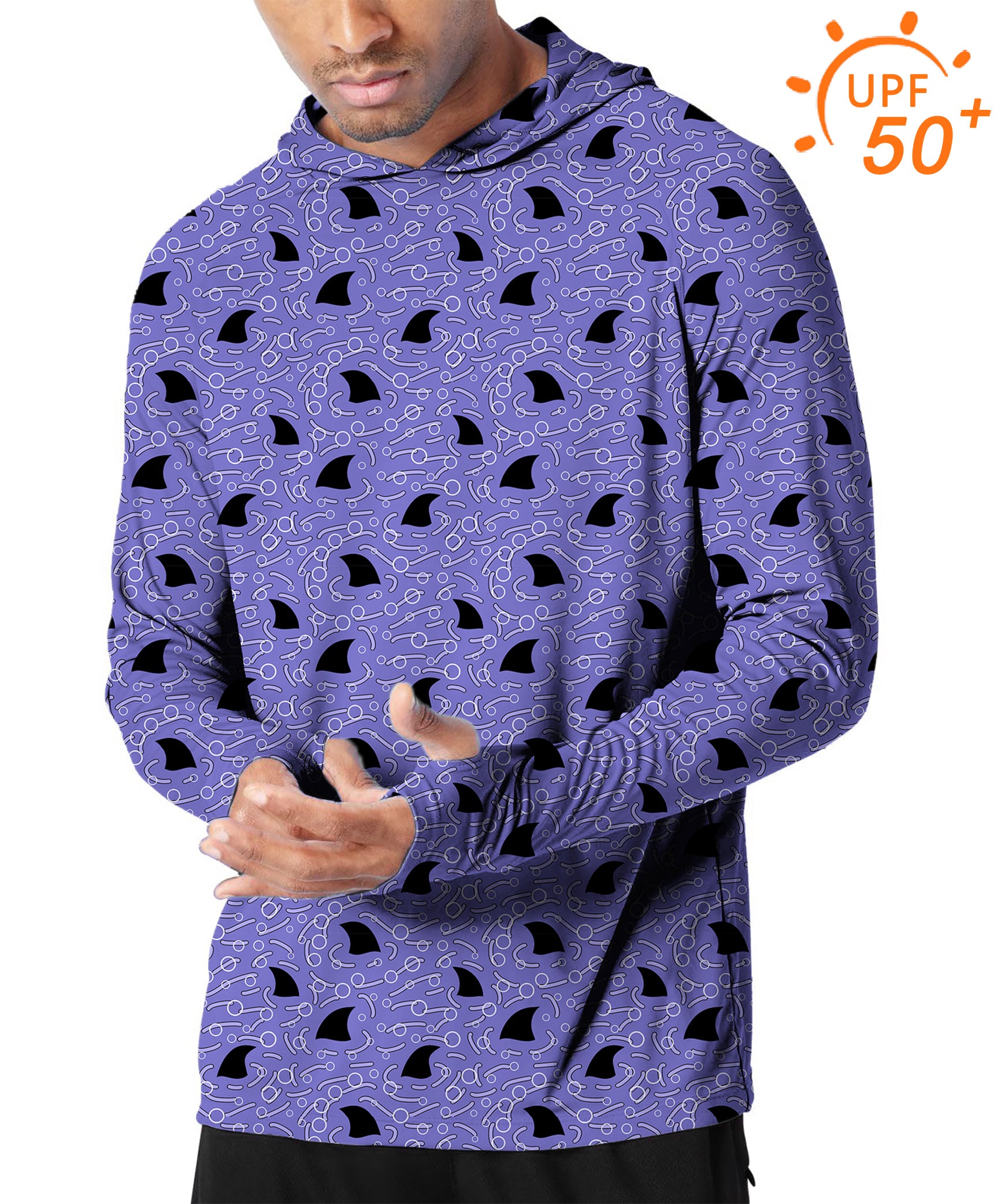 Men's Outdoor Shark Fin Seamless Golf Sun Protection Loose Fit  hoodies