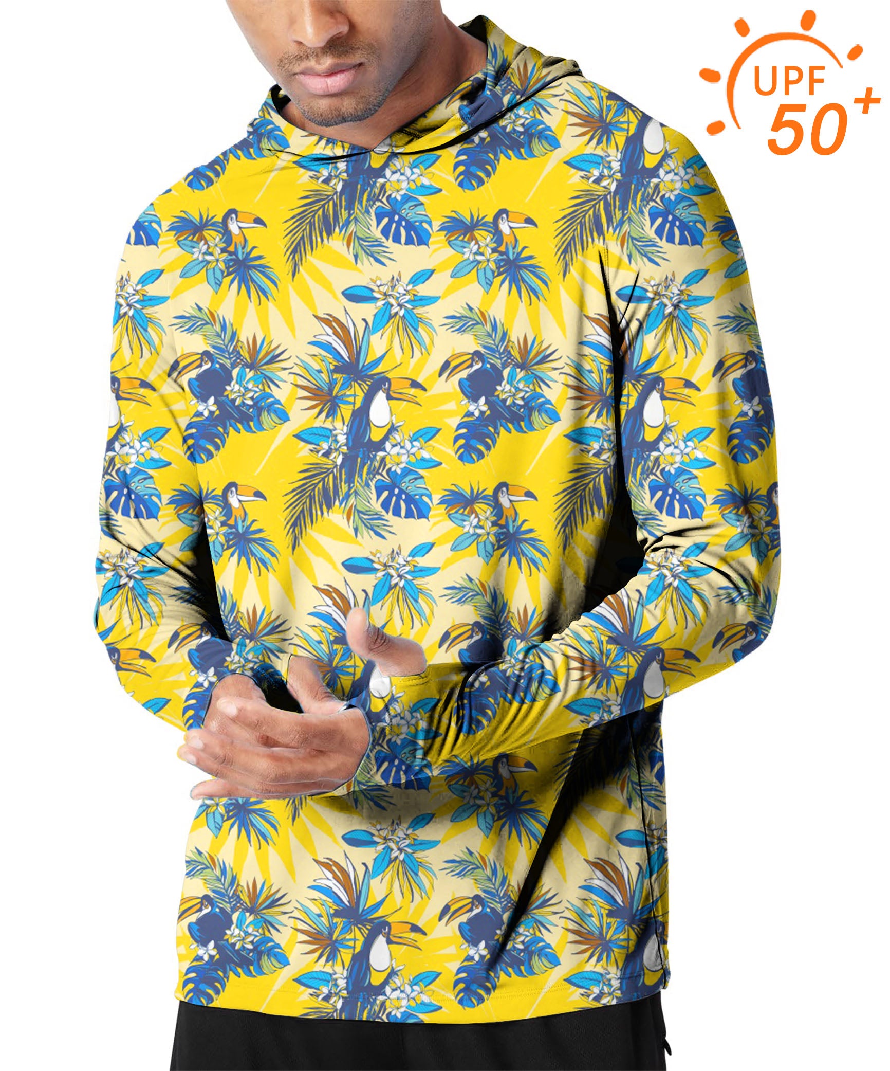 Men's Outdoor Flamingo yellow Golf Sun Protection Slim Fit hoodies