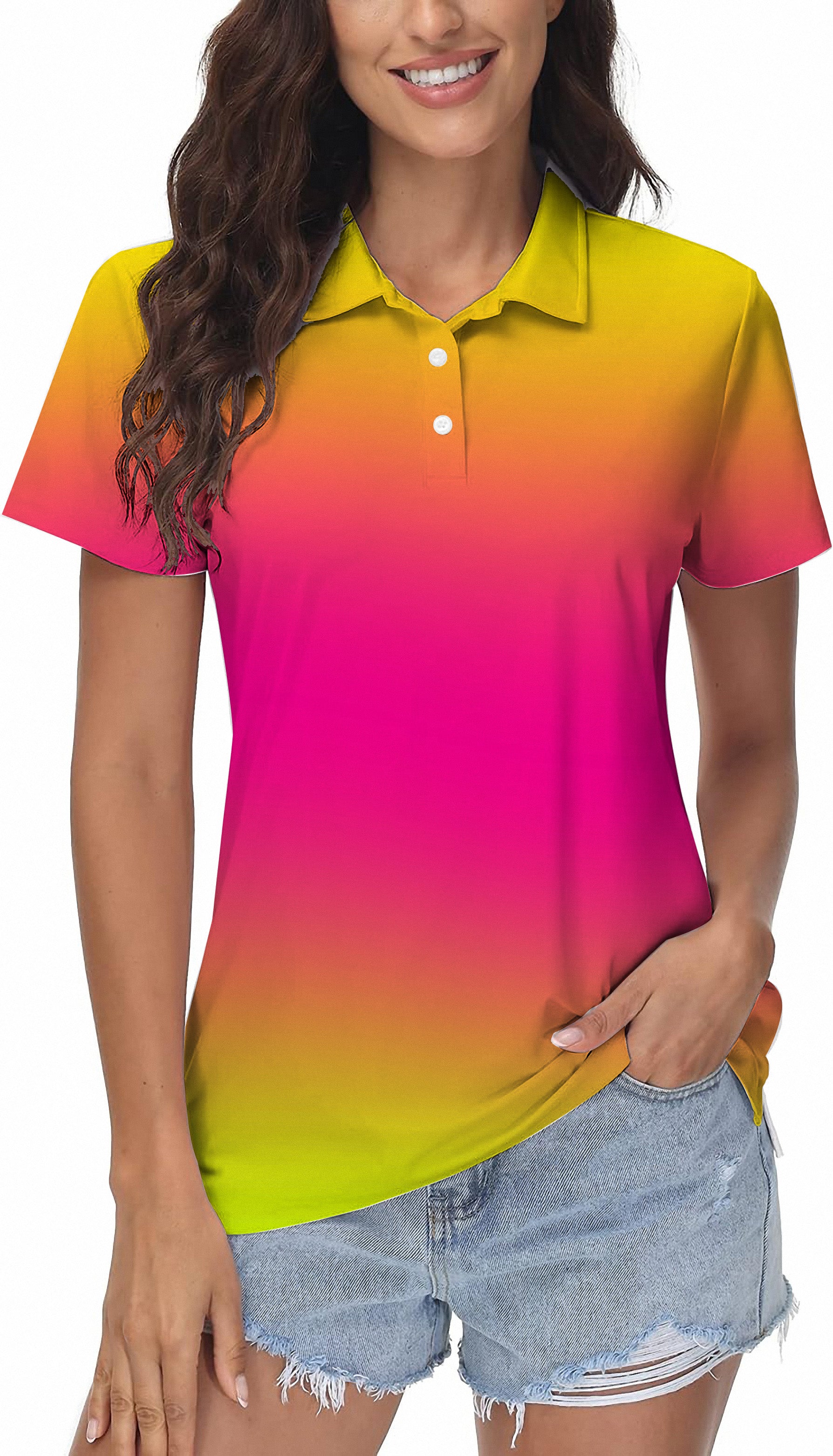 Women's Neon Gradients Golf Polo