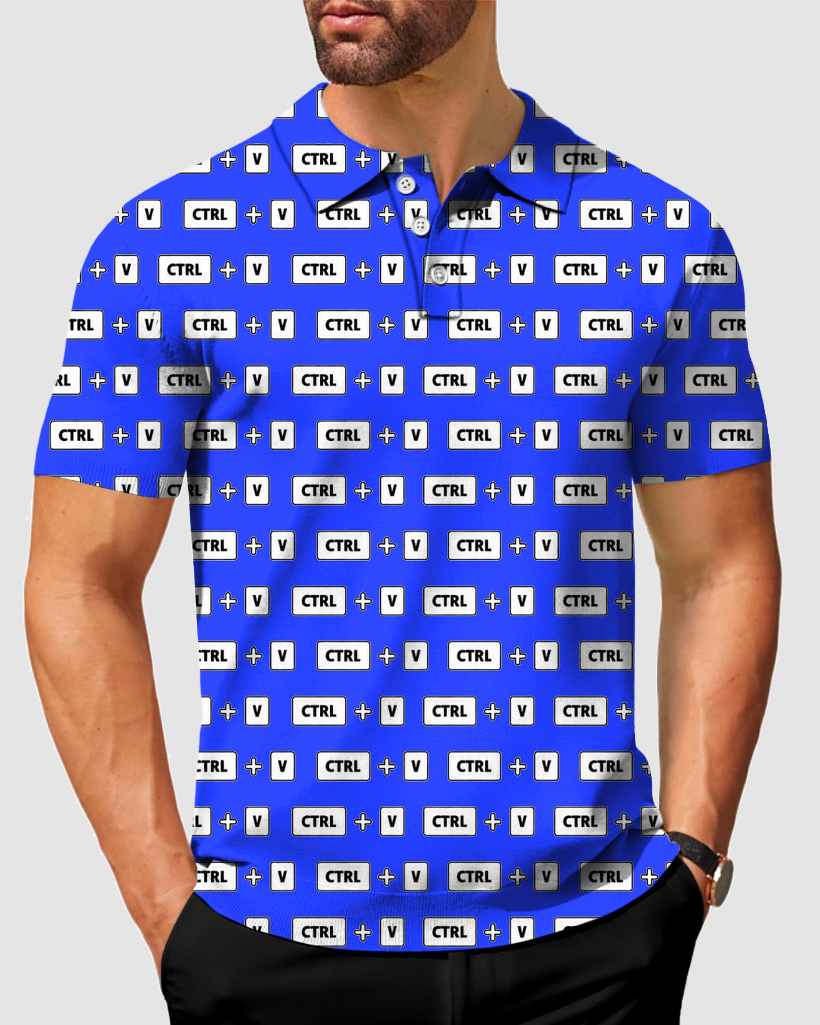 Men's CtrlV Blue Designer style Sam’s Weird Studio Polo Sam’s Weird Studio