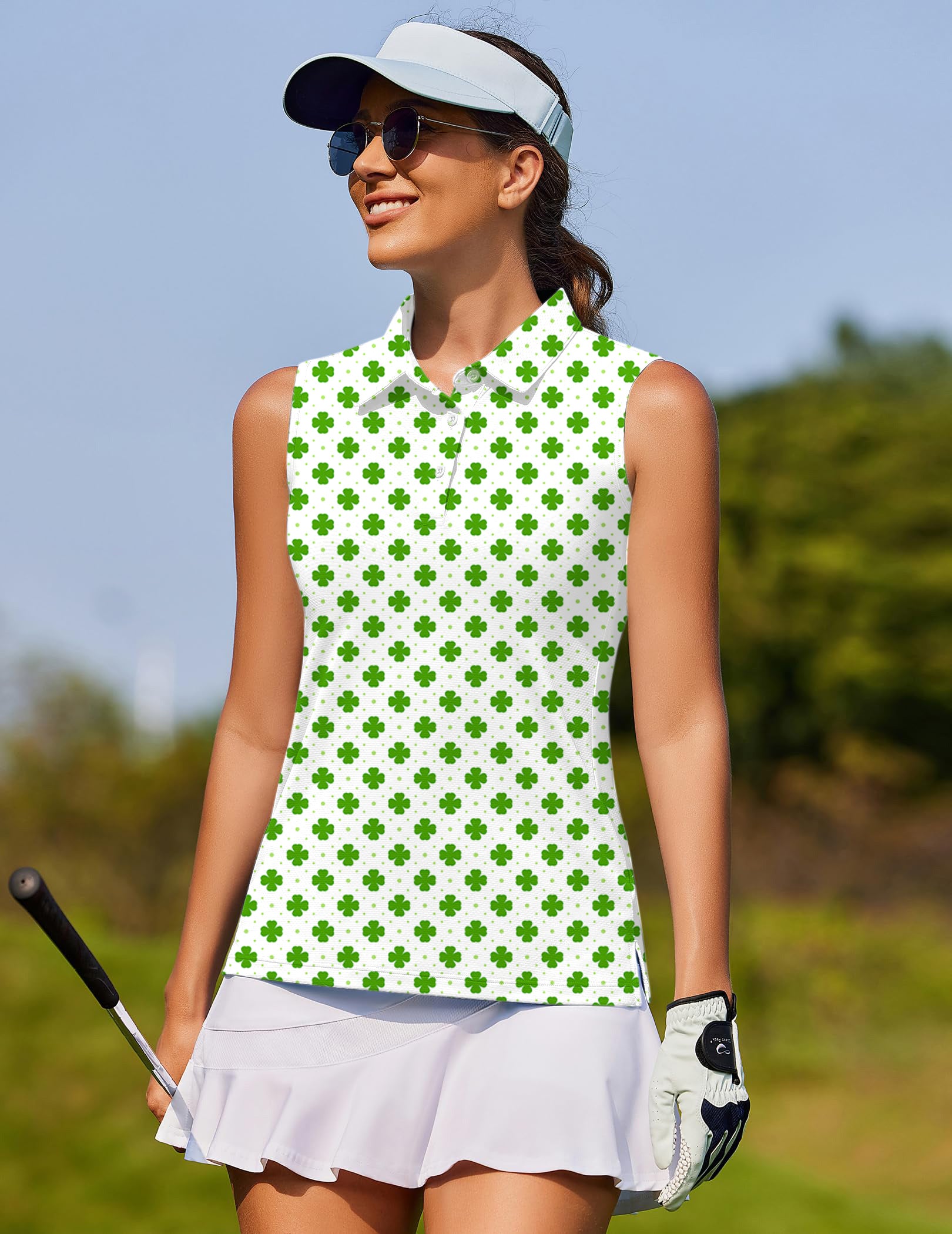 Leaf clover St. Patrick's Day-Women's golf Sleeveless shirt