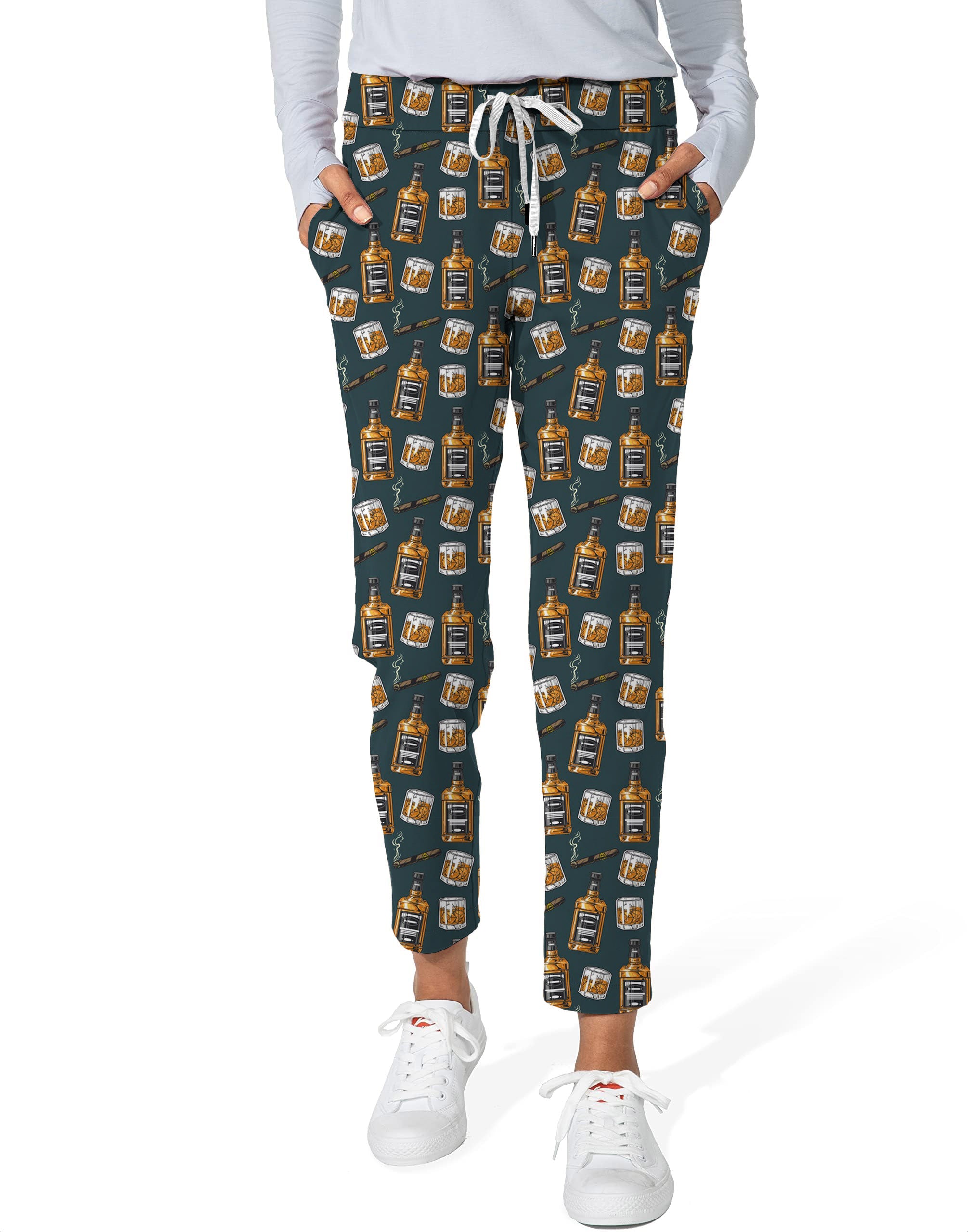 WHISKEY CIGARS-Women's 7/8 Stretch Ankle Golf Pants