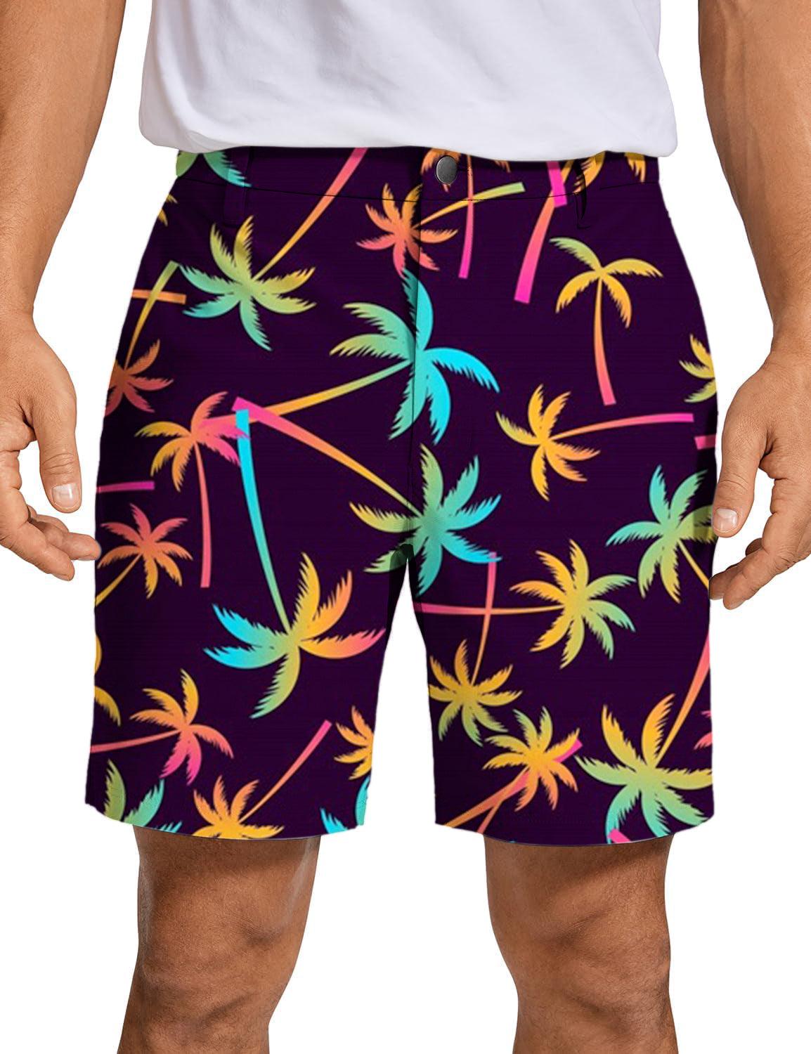 Men Gradient Palms Golf Shorts