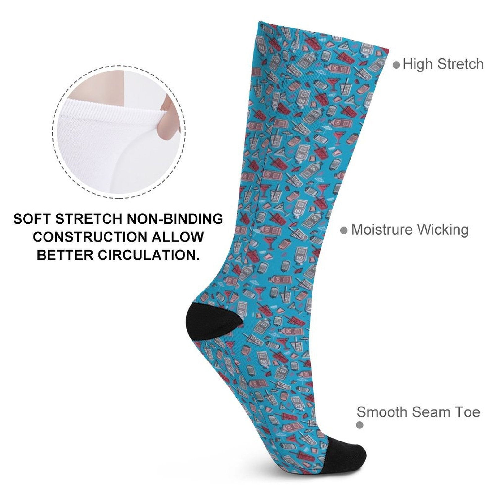 DAY DRINKER Prined socks Gifts for Men Women