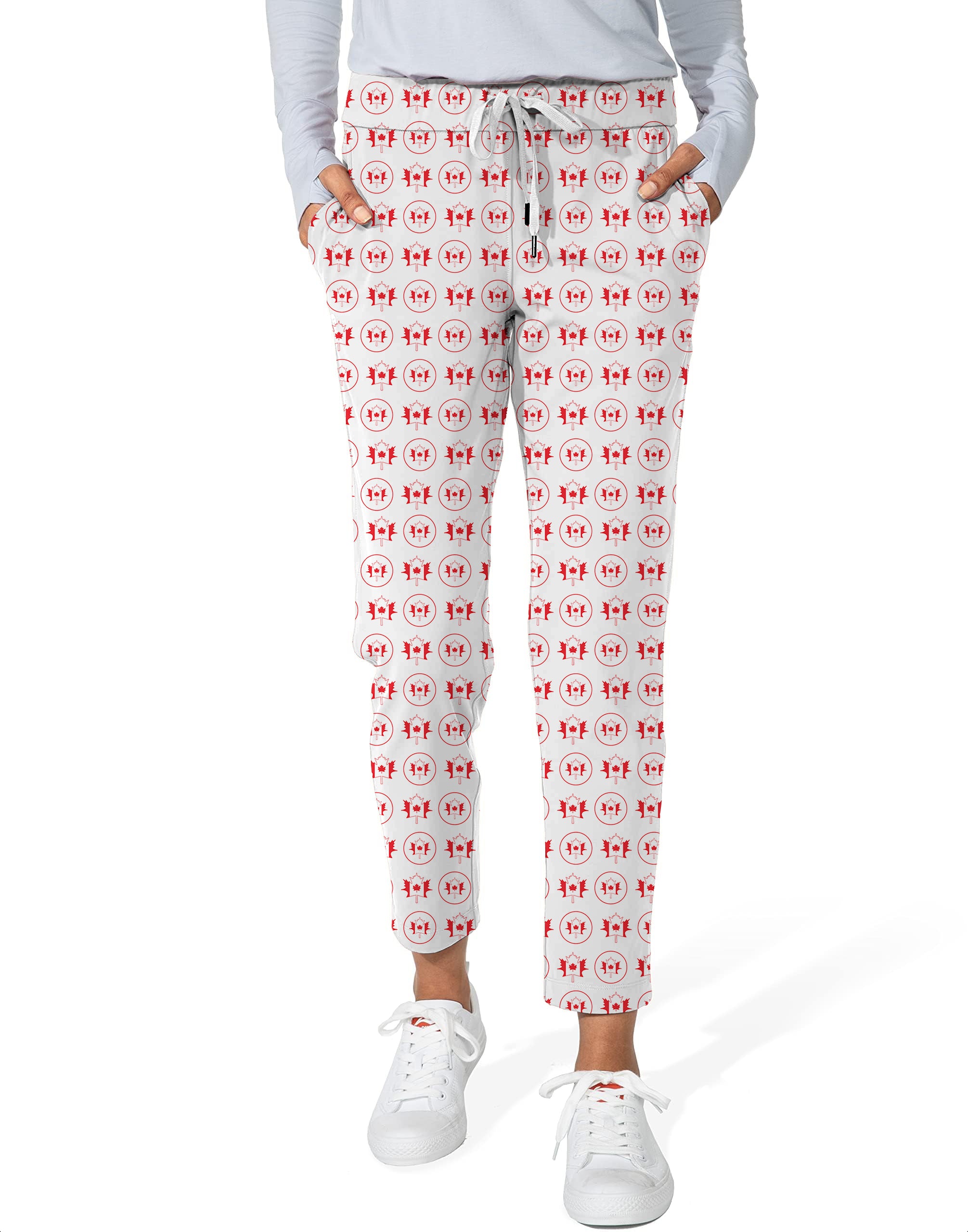 Circle Canada Maple Leaves Women's 7/8 Stretch Ankle Golf Pants