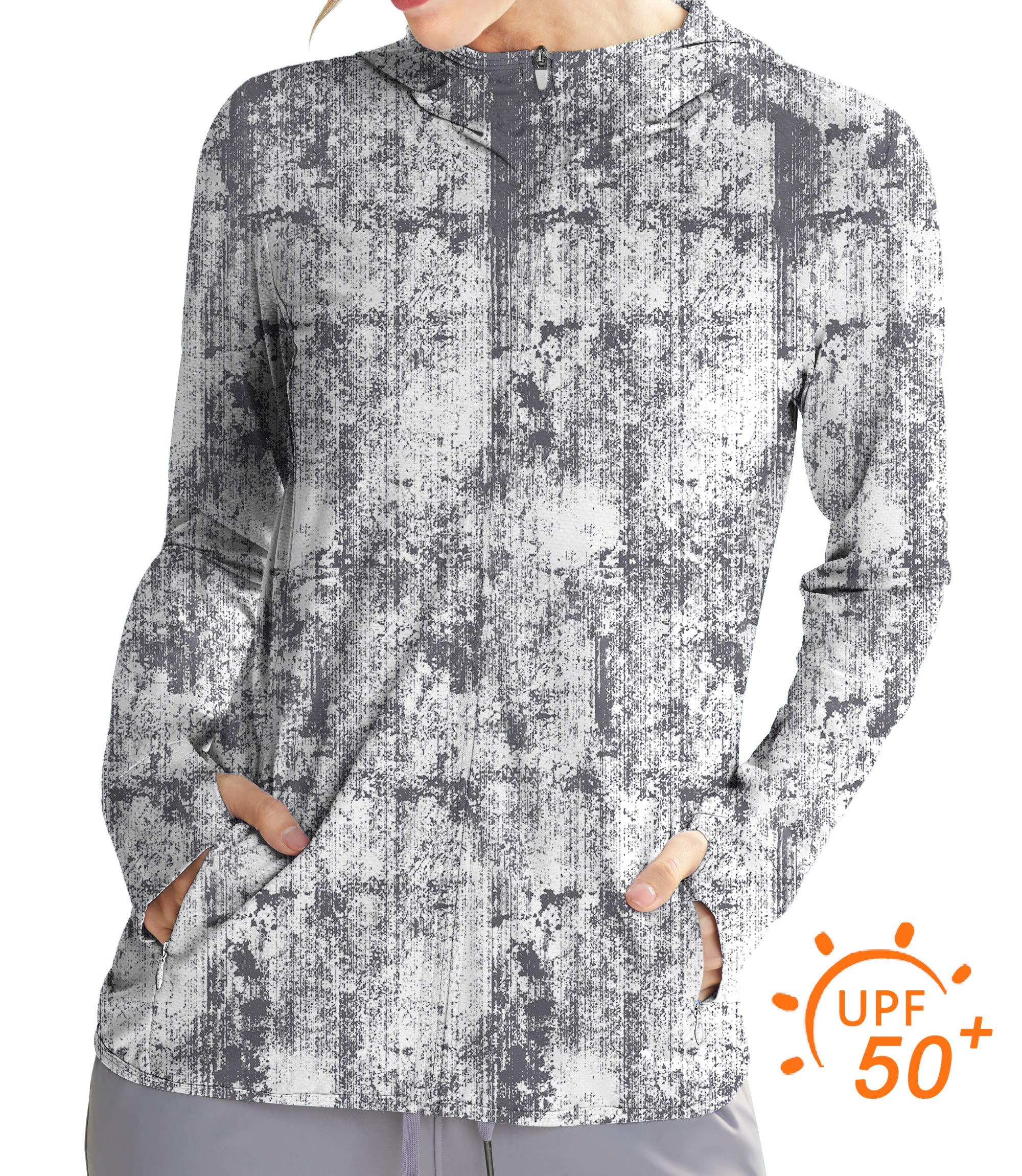 Women's Outdoor Gray Line Lmpression Golf Sun Protection Slim Fit zip hoodies