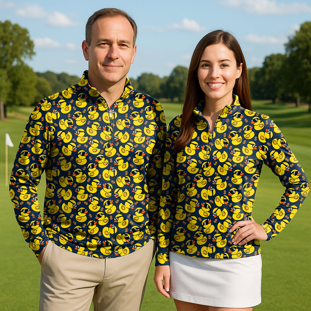 Yellow Duck Couple Golf Active 3/4 Zip Top