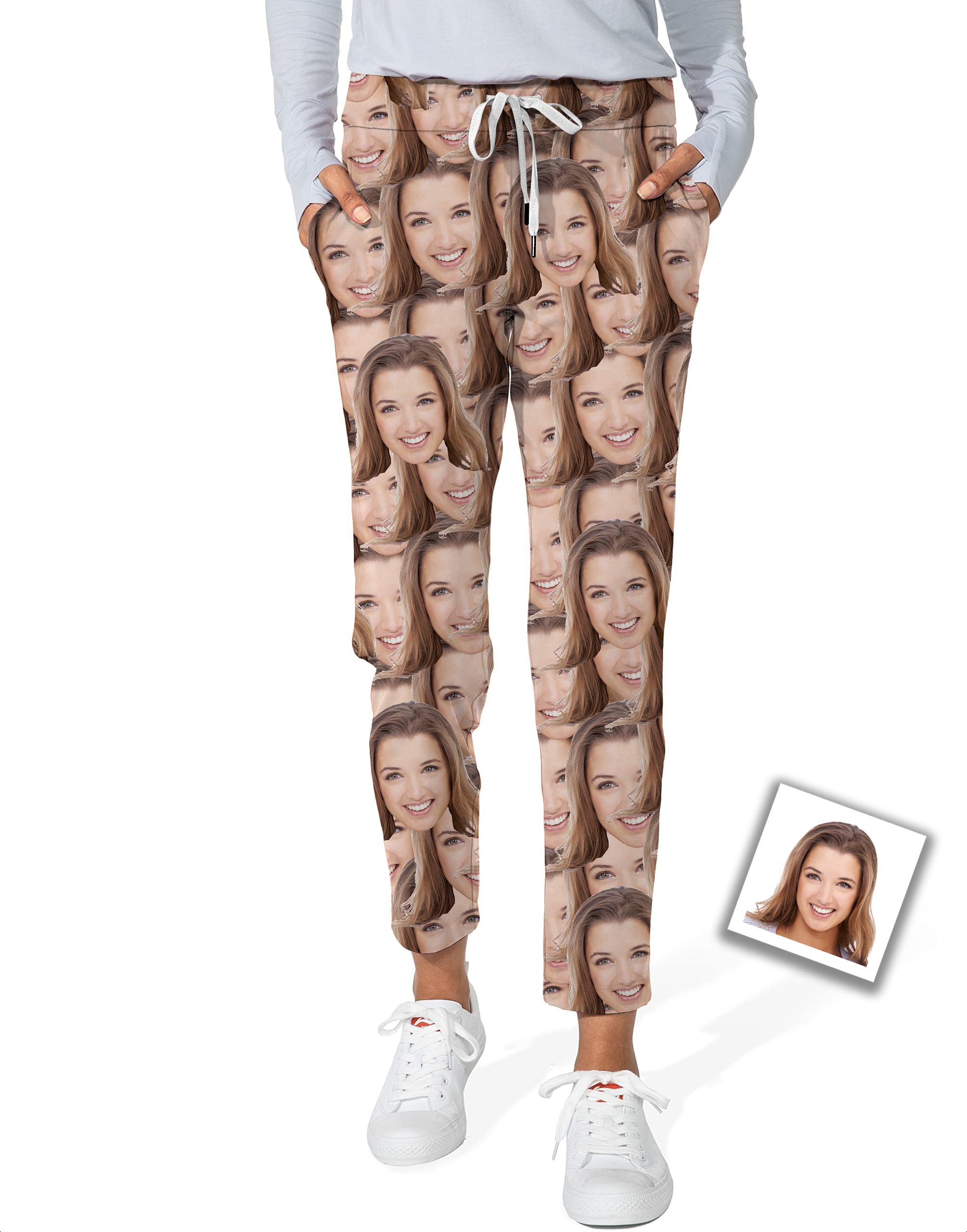 Custom Photo All Faces-Women's 7/8 Stretch Ankle Golf Pants