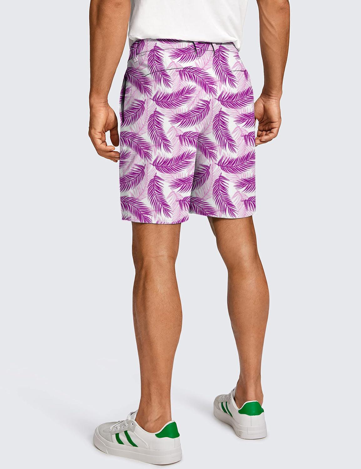 Men Purple Palms Golf Shorts