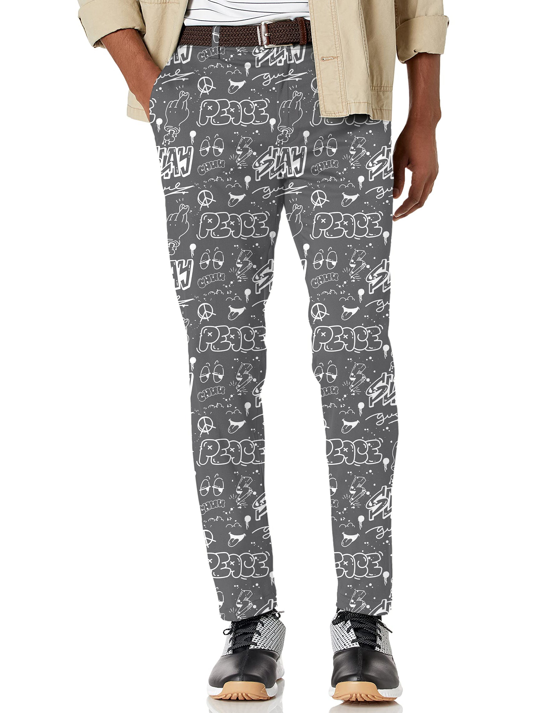 Men's Gray Slay Peace Stretch Golf Pants