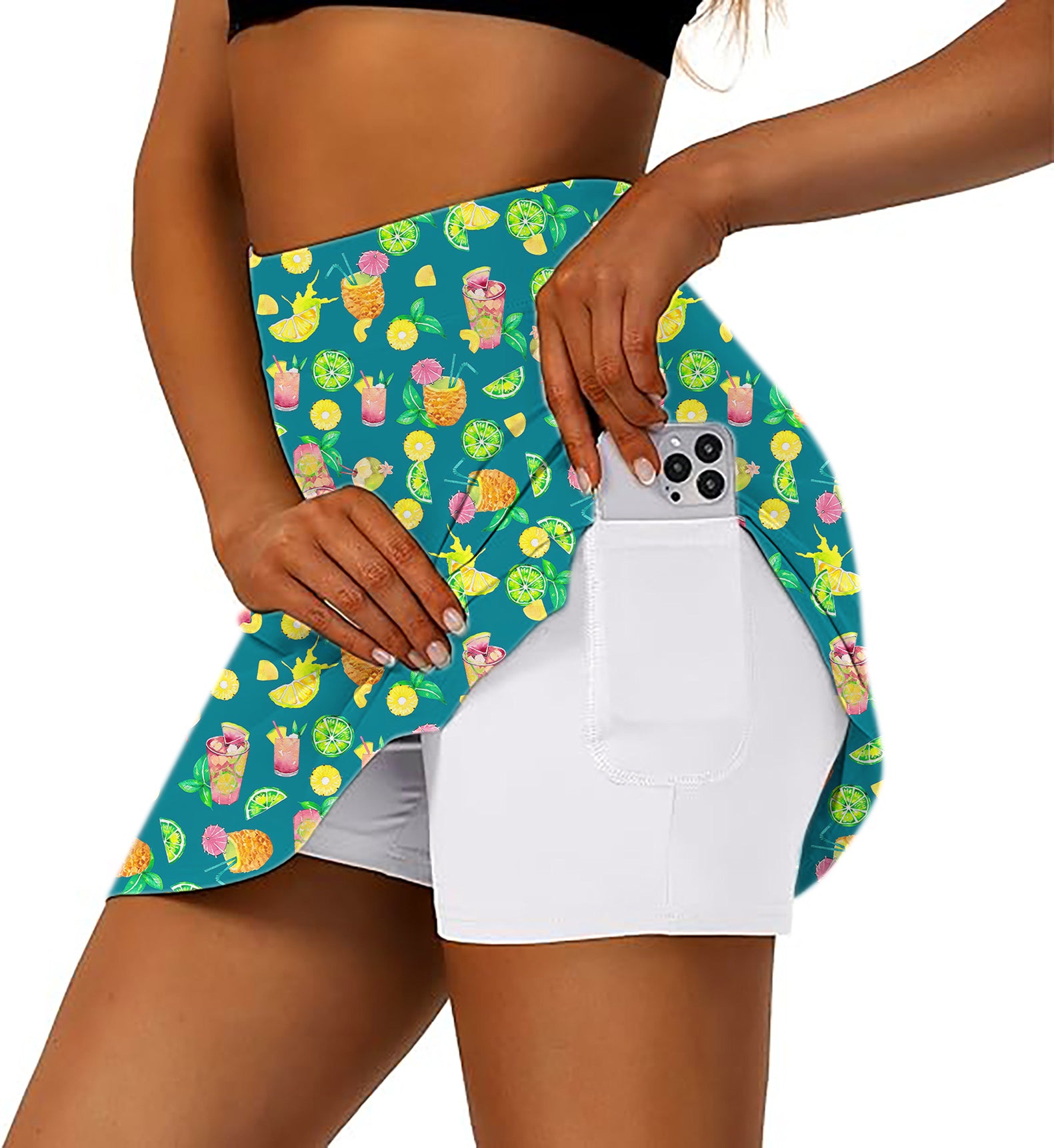 Tropical Paradise Women's Athletic Golf Skorts Flared Skirts