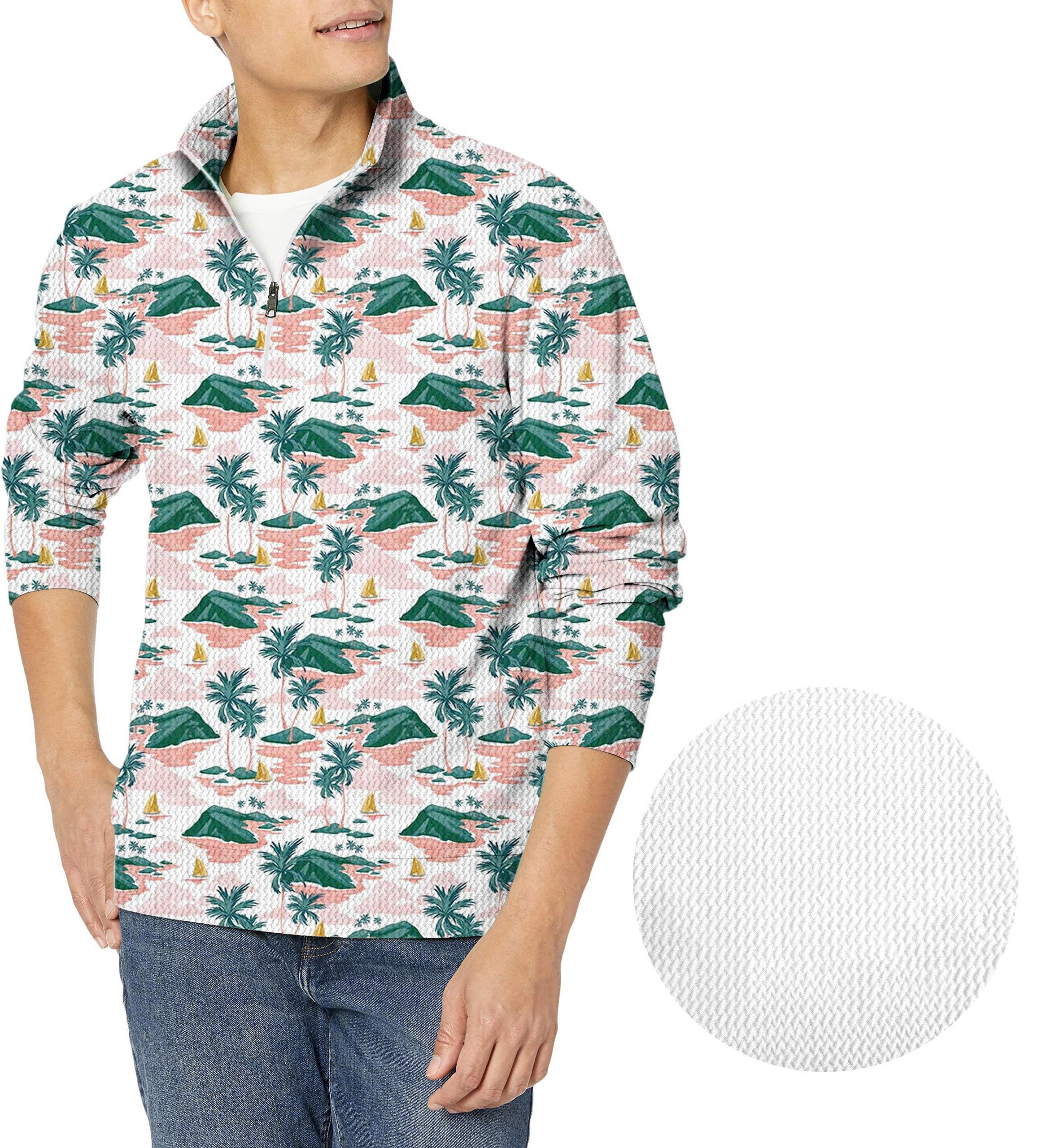 Paradise Island-Men's Golf Waffle Zipper Pullover
