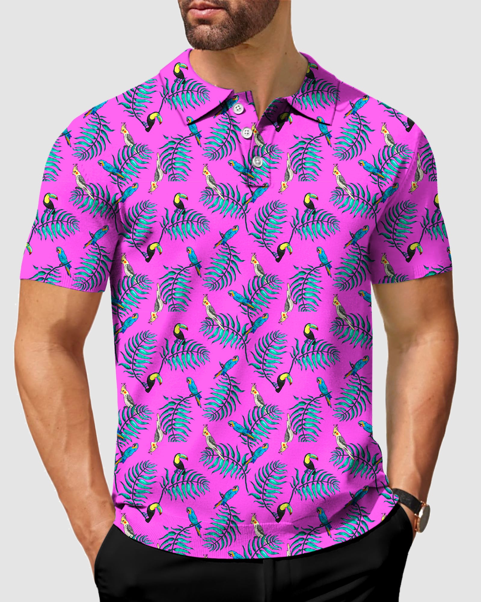 Men's Tropical Oasis golf polo