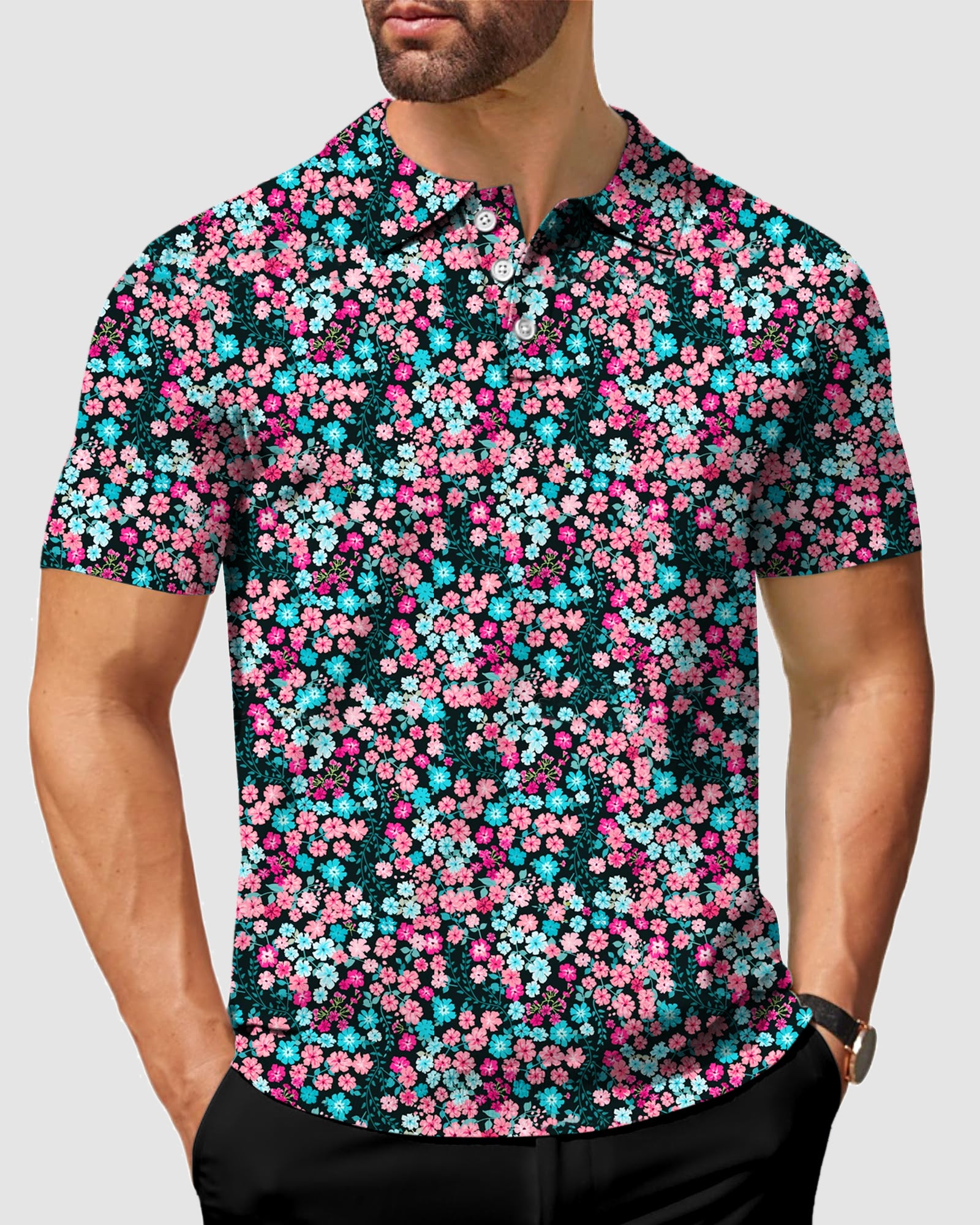 Men's Candy Blossoms golf polo