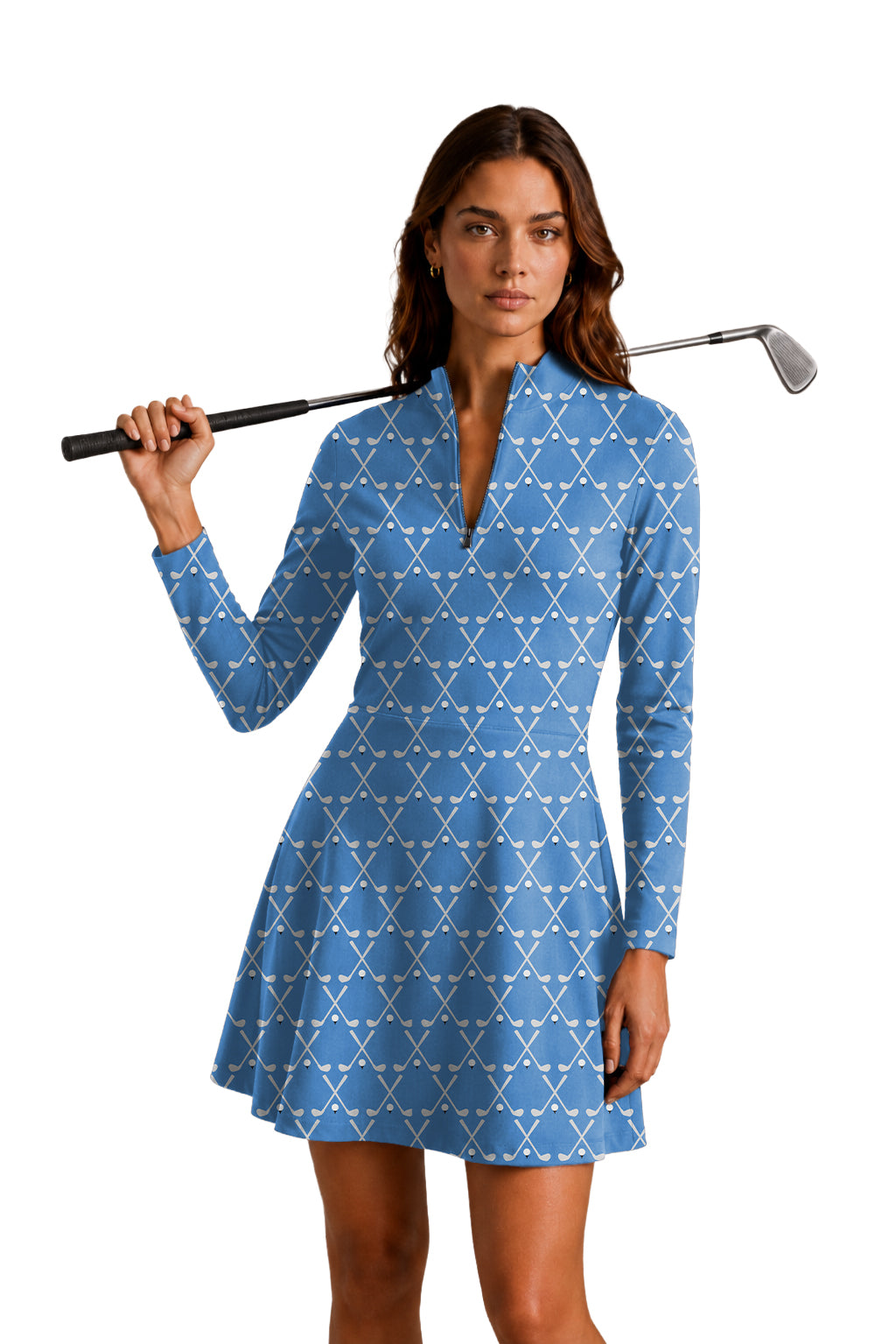 On Tap Women's Golf Long Sleeve Zipper Dresses Comes with separate matching shorts