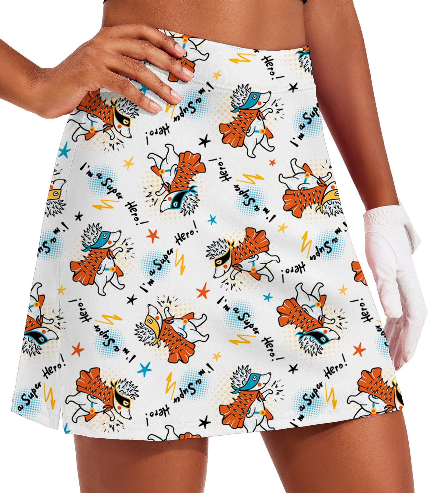 Women's Handsome Hedgehog Golf Skirts Inner Shorts Pocket